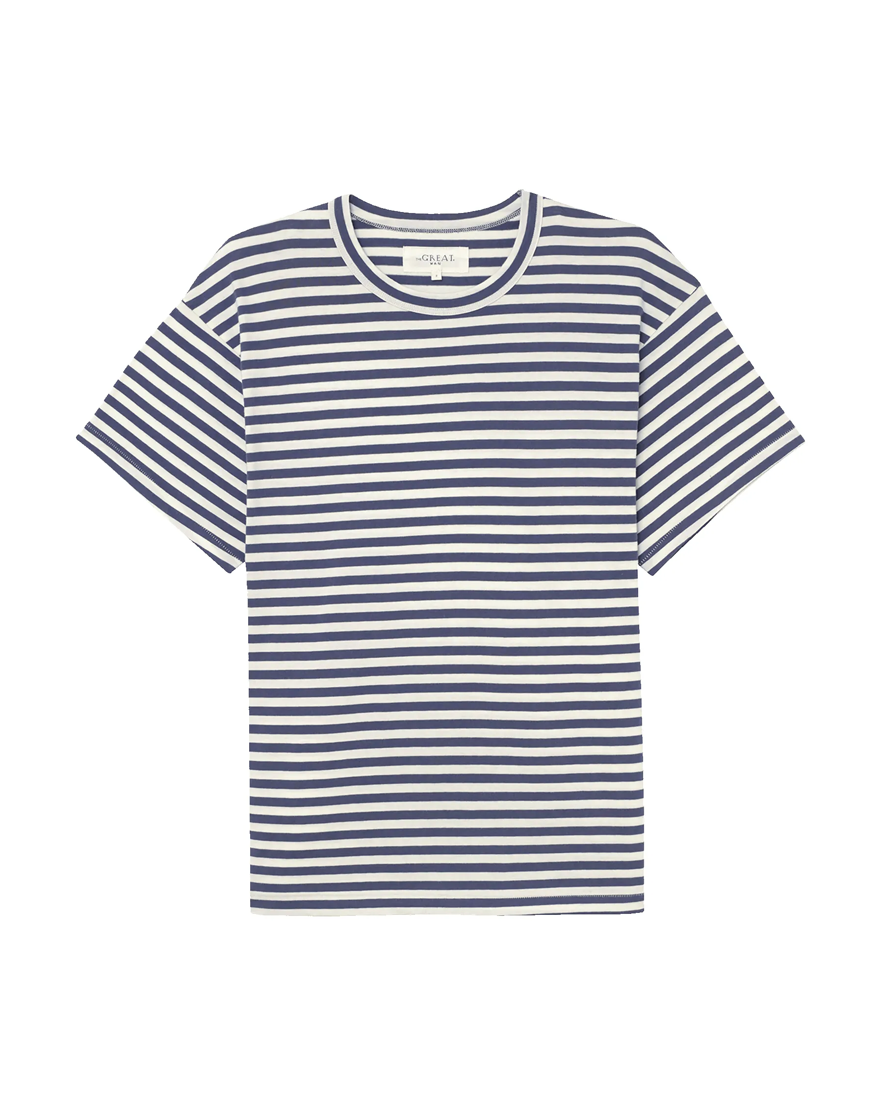 The Men's Boxy Crew. -- Vintage Blue Stripe sold by THE GREAT. product image thumbnail 5