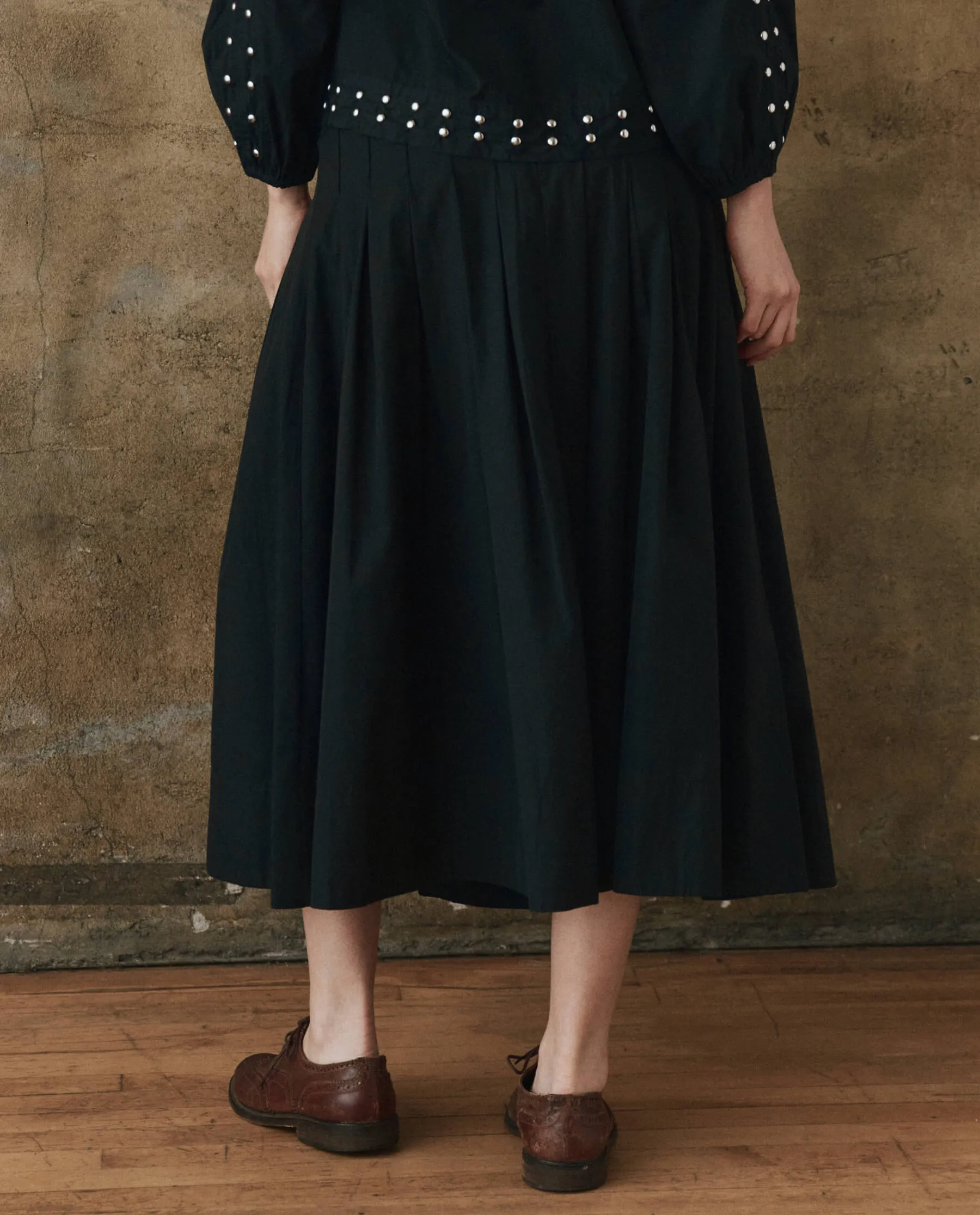 The Rhythm Skirt. -- Black sold by THE GREAT. product image thumbnail 2