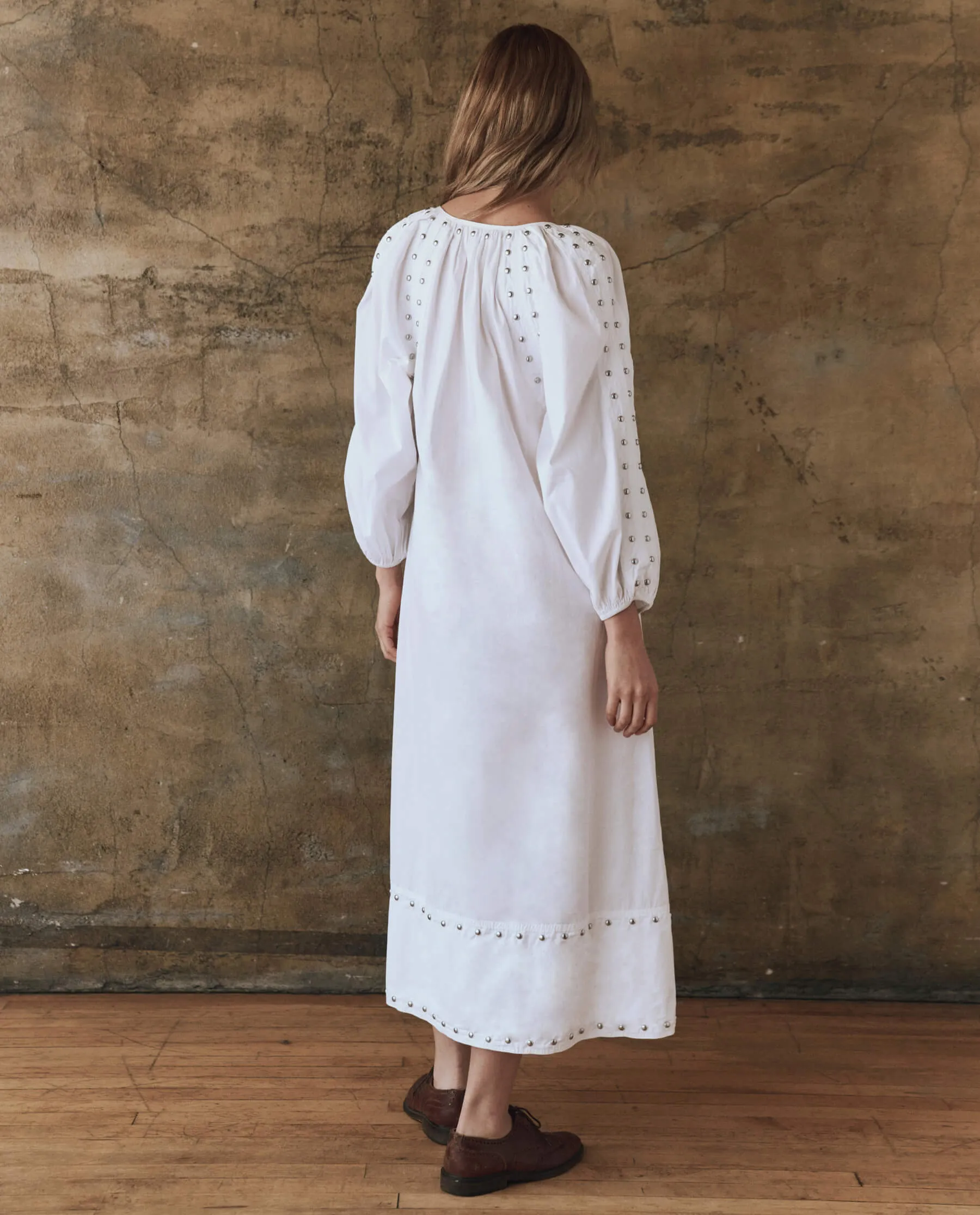 The Bodega Dress with Studs. -- White sold by THE GREAT. product image thumbnail 2