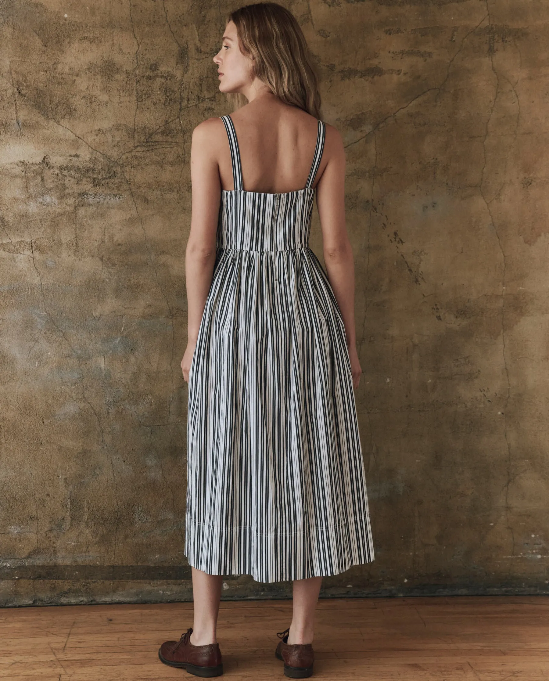 The Reyes Dress. -- Parchment Stripe sold by THE GREAT. product image thumbnail 2