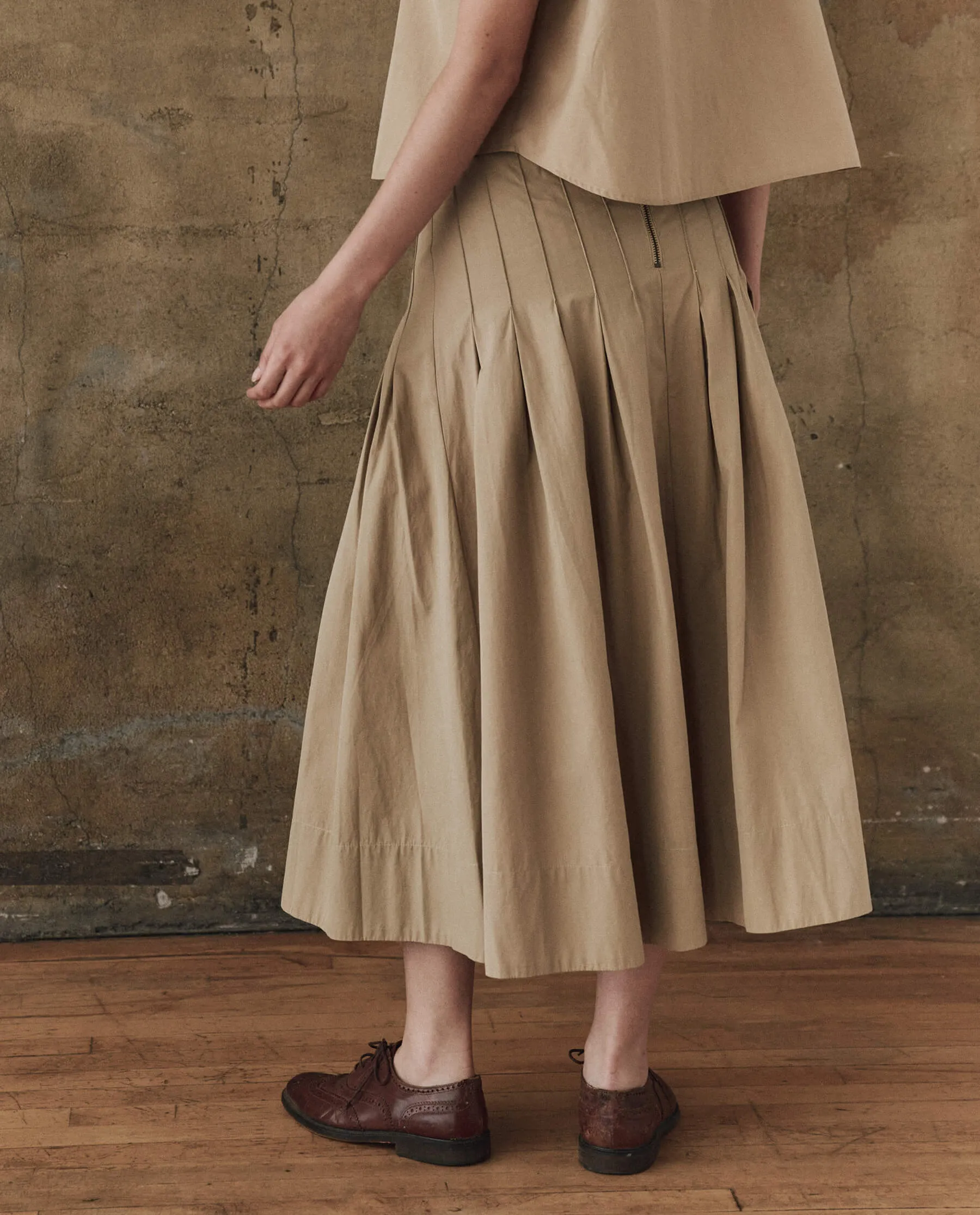 The Rhythm Skirt. -- Khaki sold by THE GREAT. product image thumbnail 2