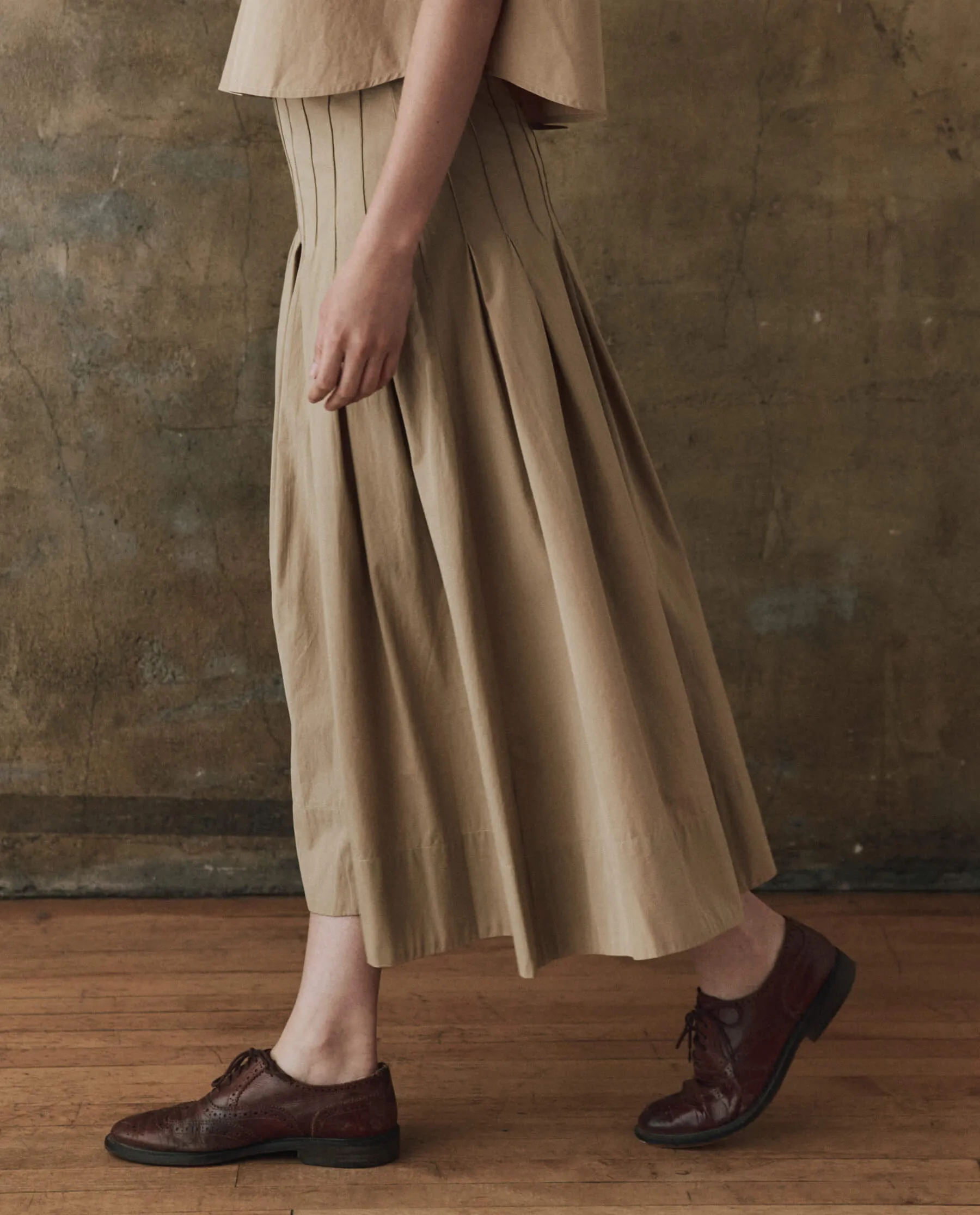 The Rhythm Skirt. -- Khaki sold by THE GREAT. product image thumbnail 3