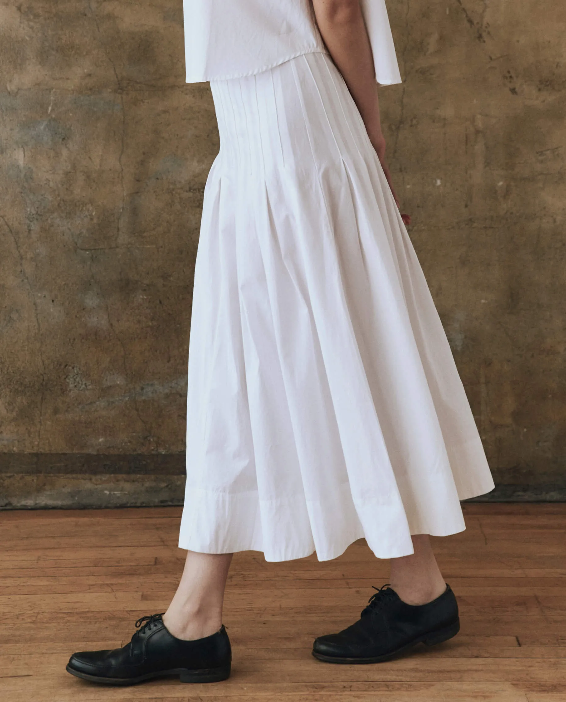 The Rhythm Skirt. -- White sold by THE GREAT. product image thumbnail 3