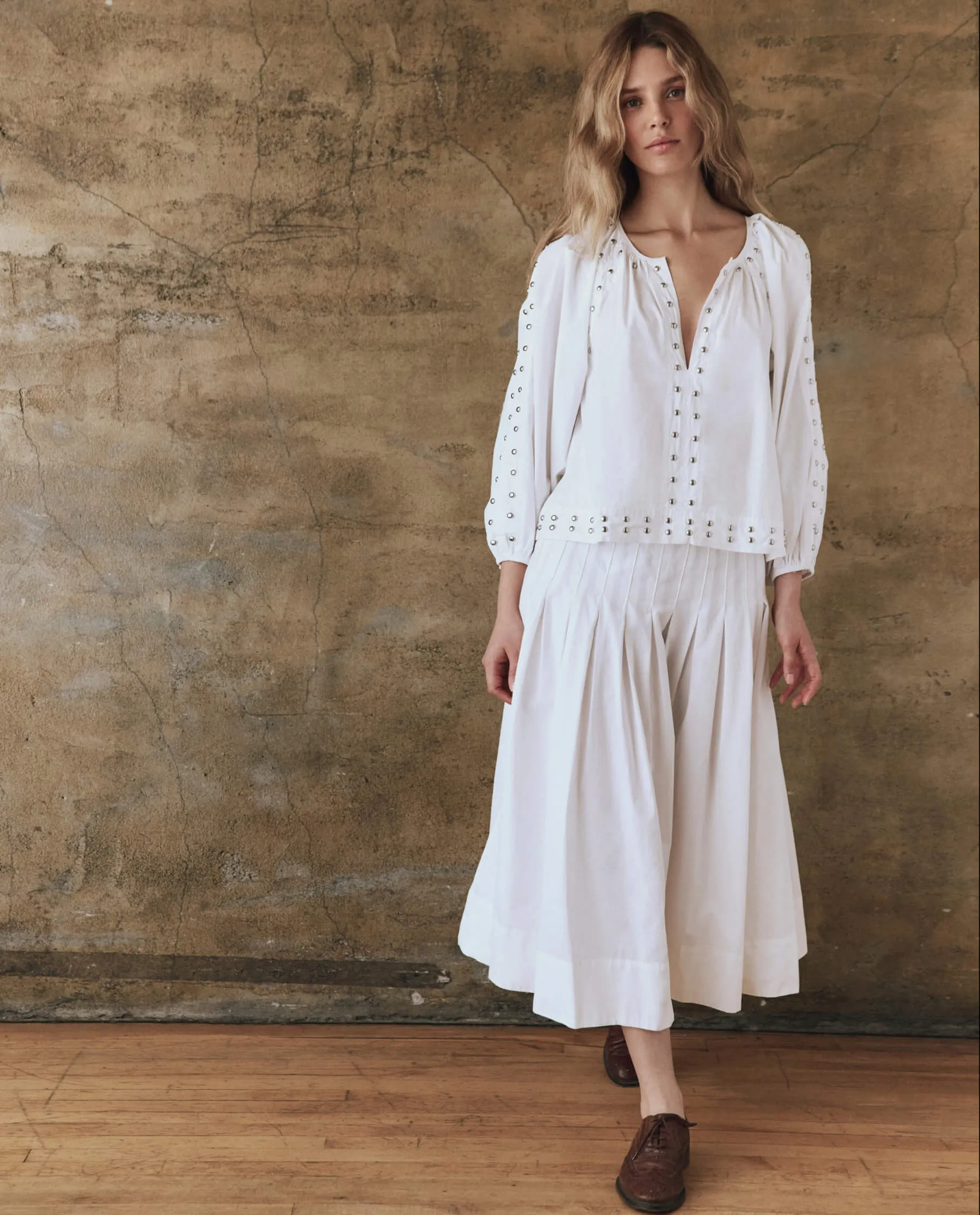 The Rhythm Skirt. -- White sold by THE GREAT. product image thumbnail 4