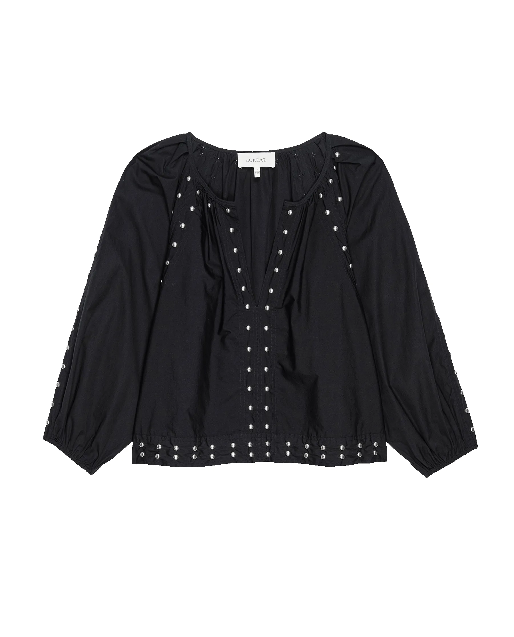 The Bodega Top with Studs. -- Black sold by THE GREAT. product image thumbnail 5