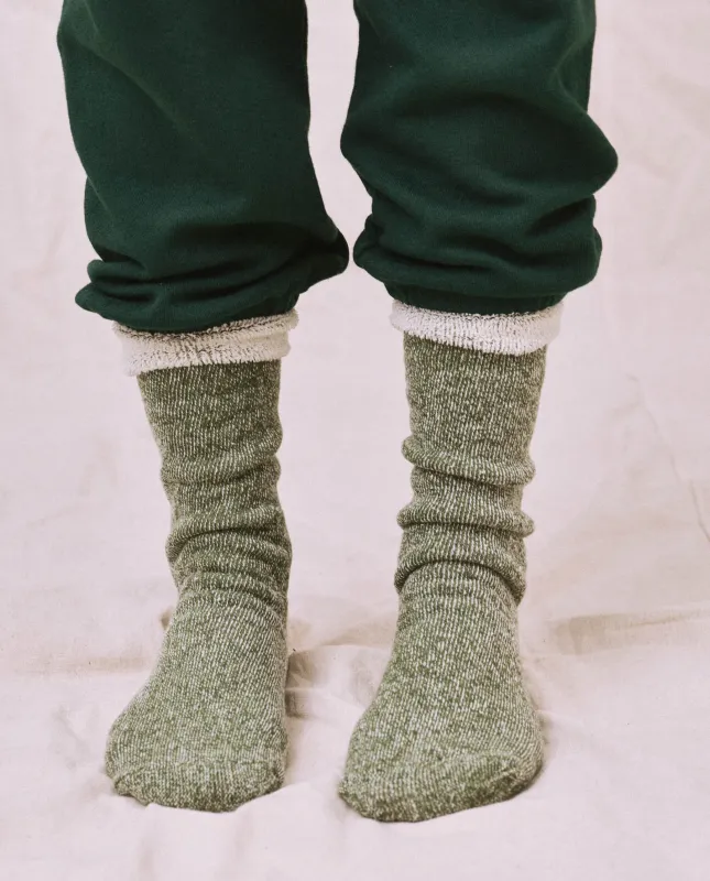 The Sweatshirt Sock. -- Deep Pine sold by THE GREAT.
