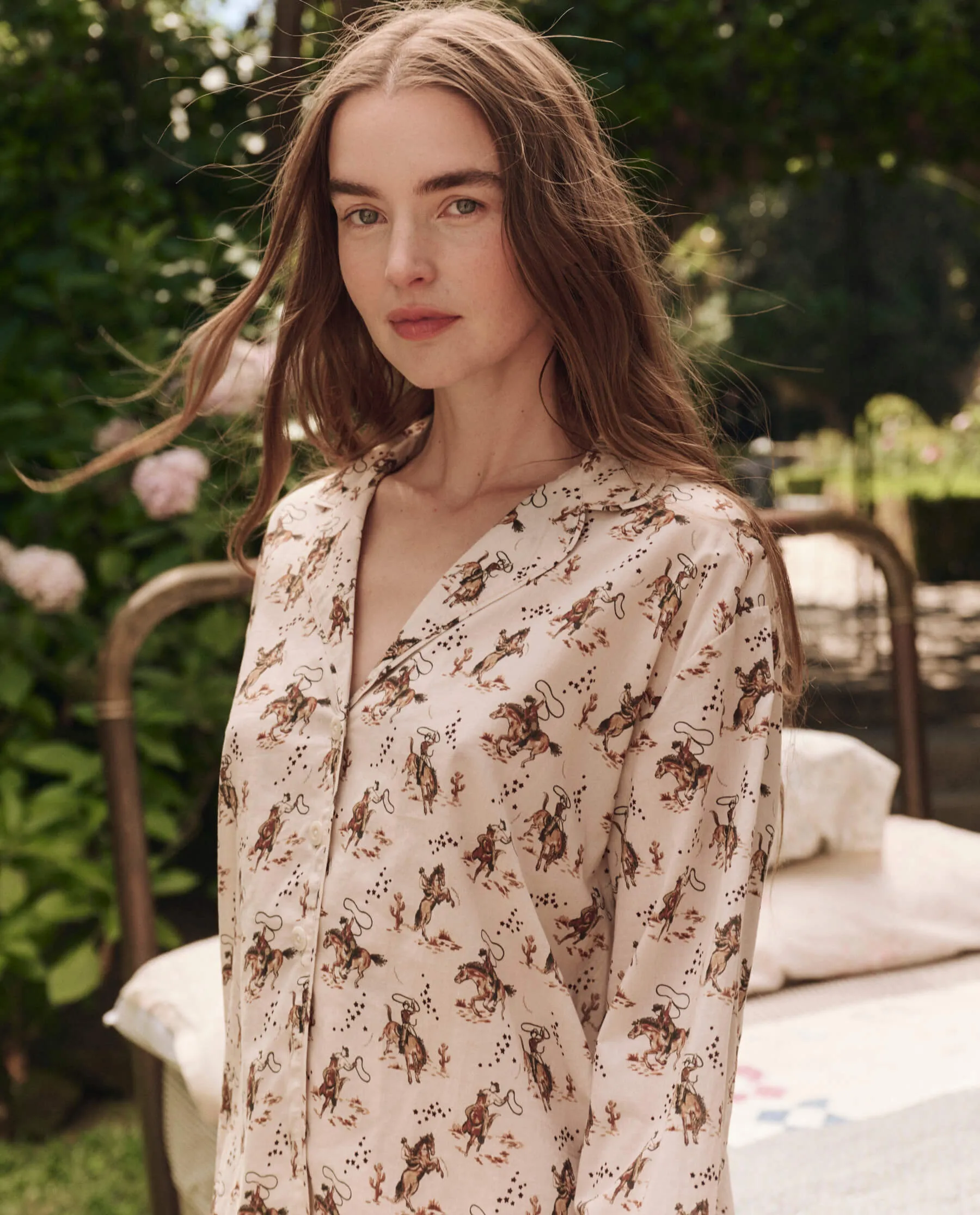 The Pajama Shirt. -- Cream Cowboy sold by THE GREAT. product image thumbnail 4