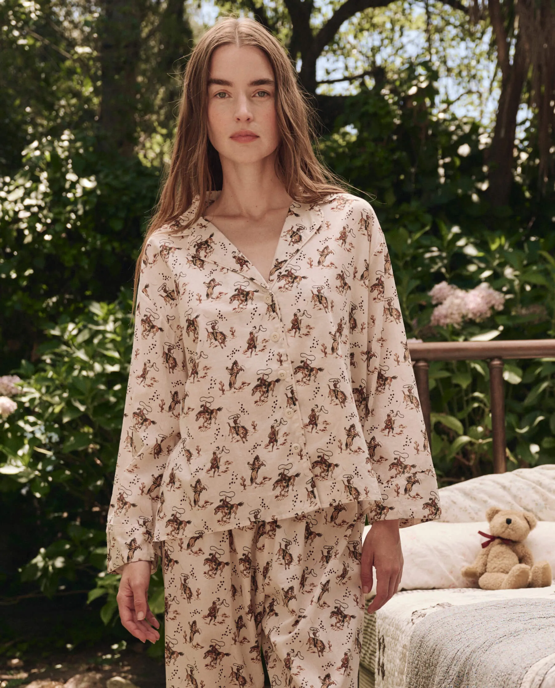 The Pajama Shirt. -- Cream Cowboy sold by THE GREAT.