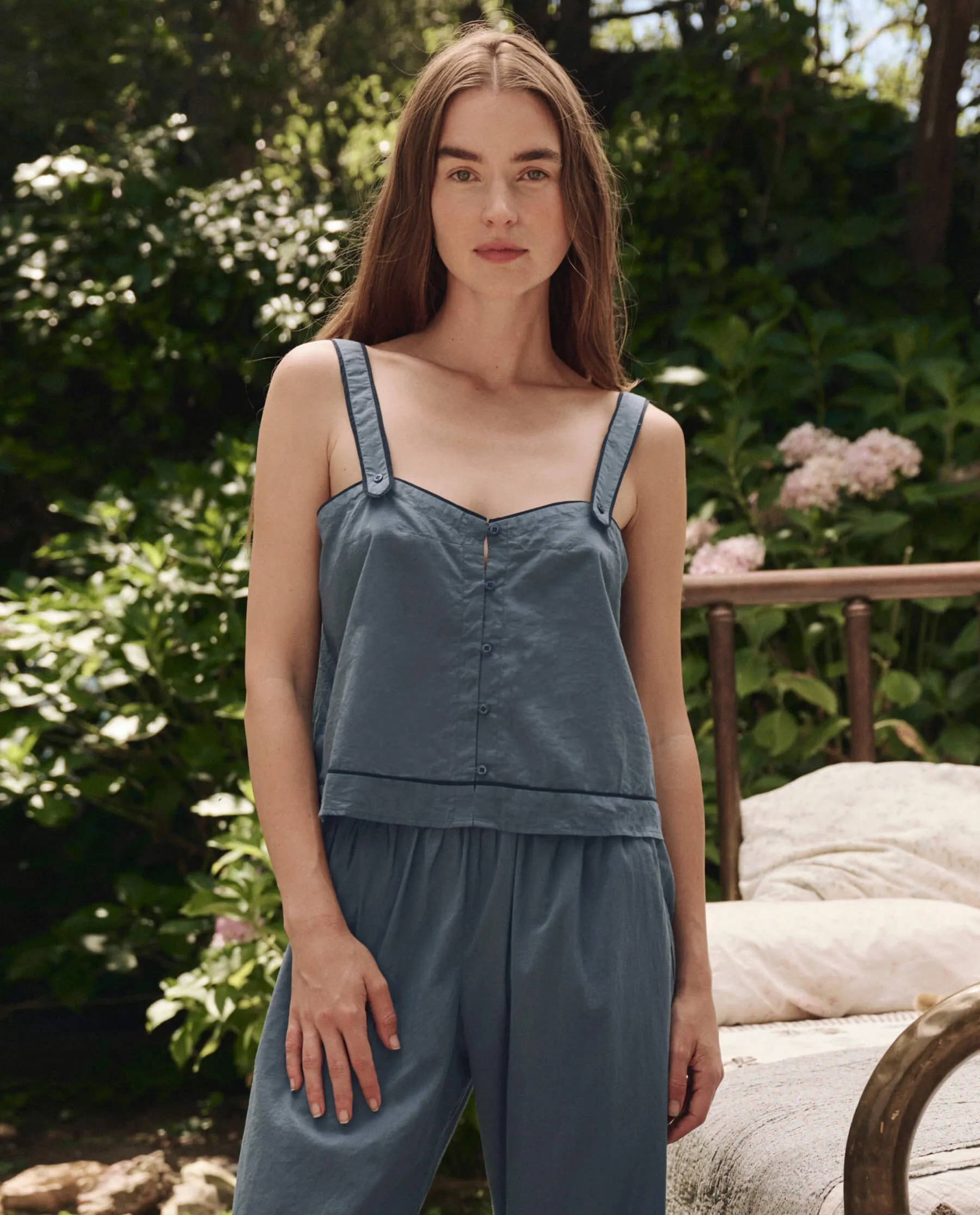 The Western Sleep Cami. -- Blue Dusk sold by THE GREAT.