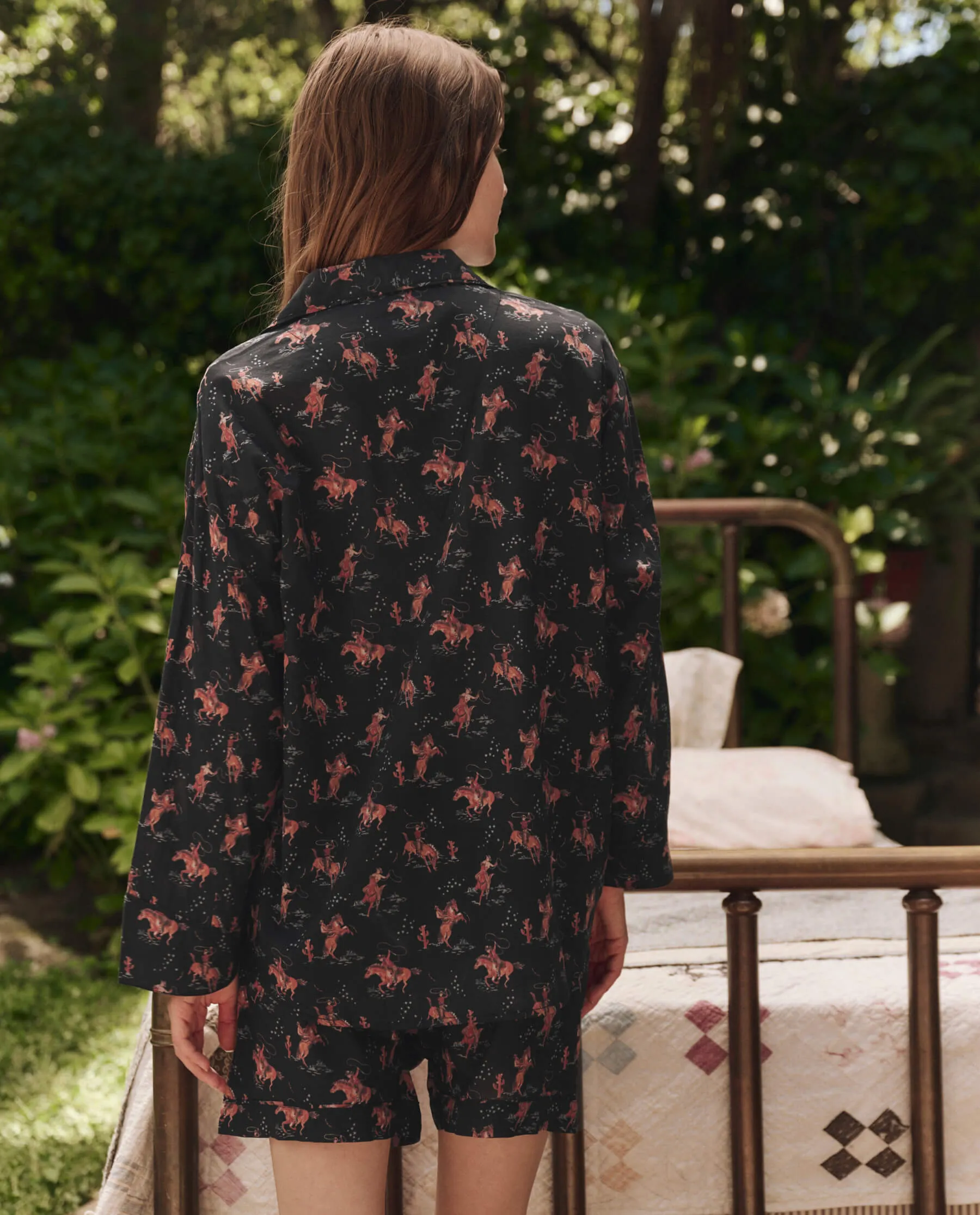 The Square Pajama Short. -- Navy Cowboy sold by THE GREAT. product image thumbnail 2