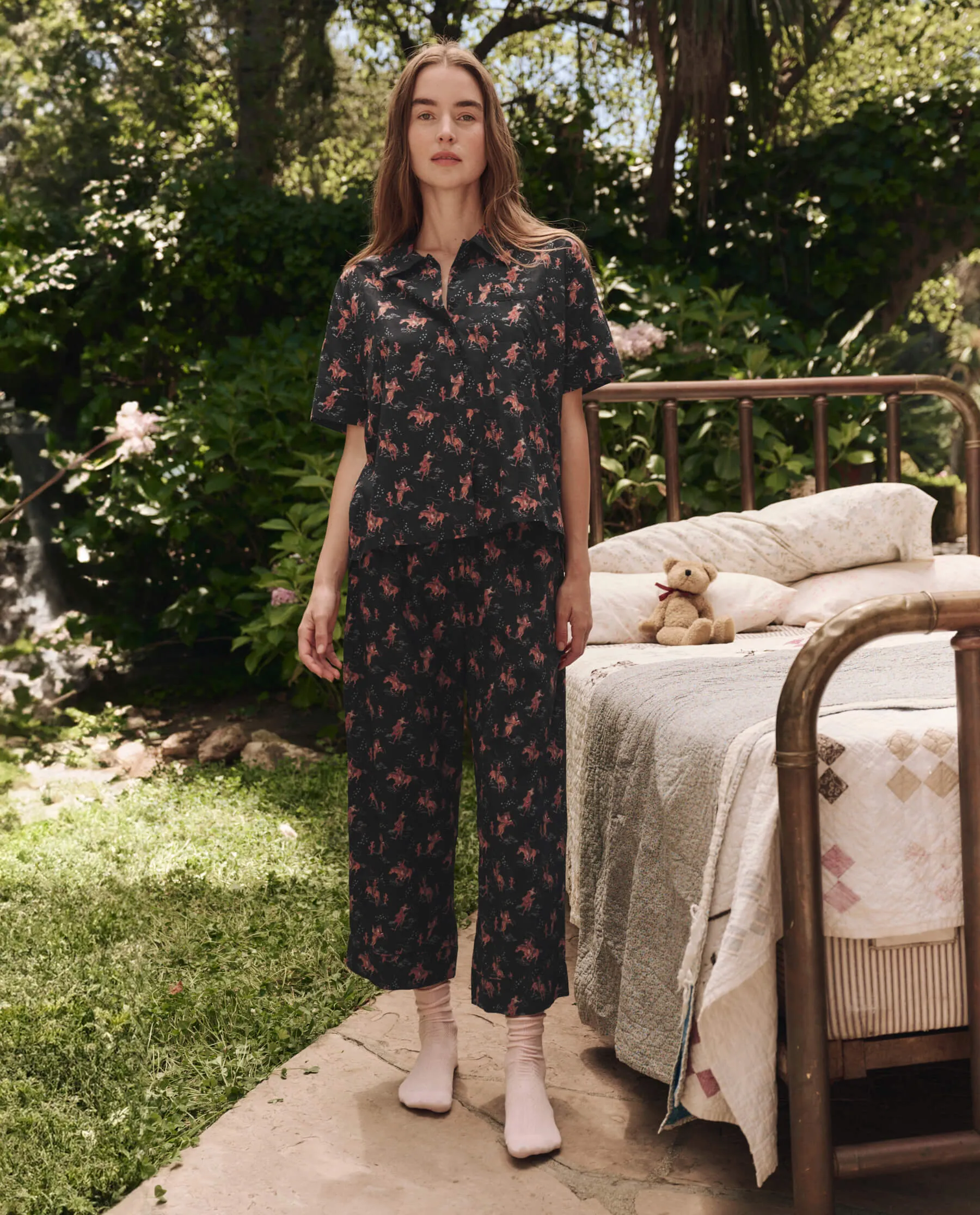 The Easy Sleep Pant. -- Navy Cowboy sold by THE GREAT. product image thumbnail 4