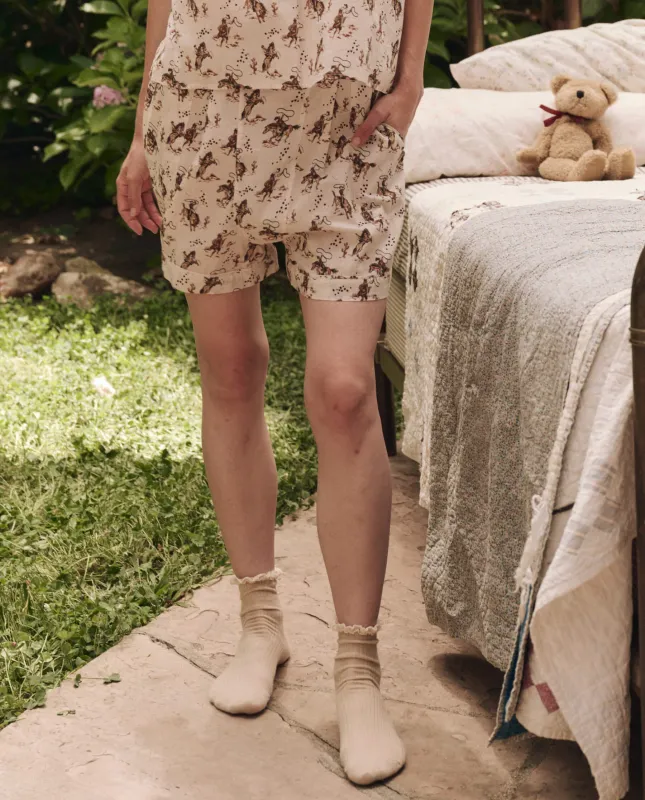 The Square Pajama Short. -- Cream Cowboy sold by THE GREAT.
