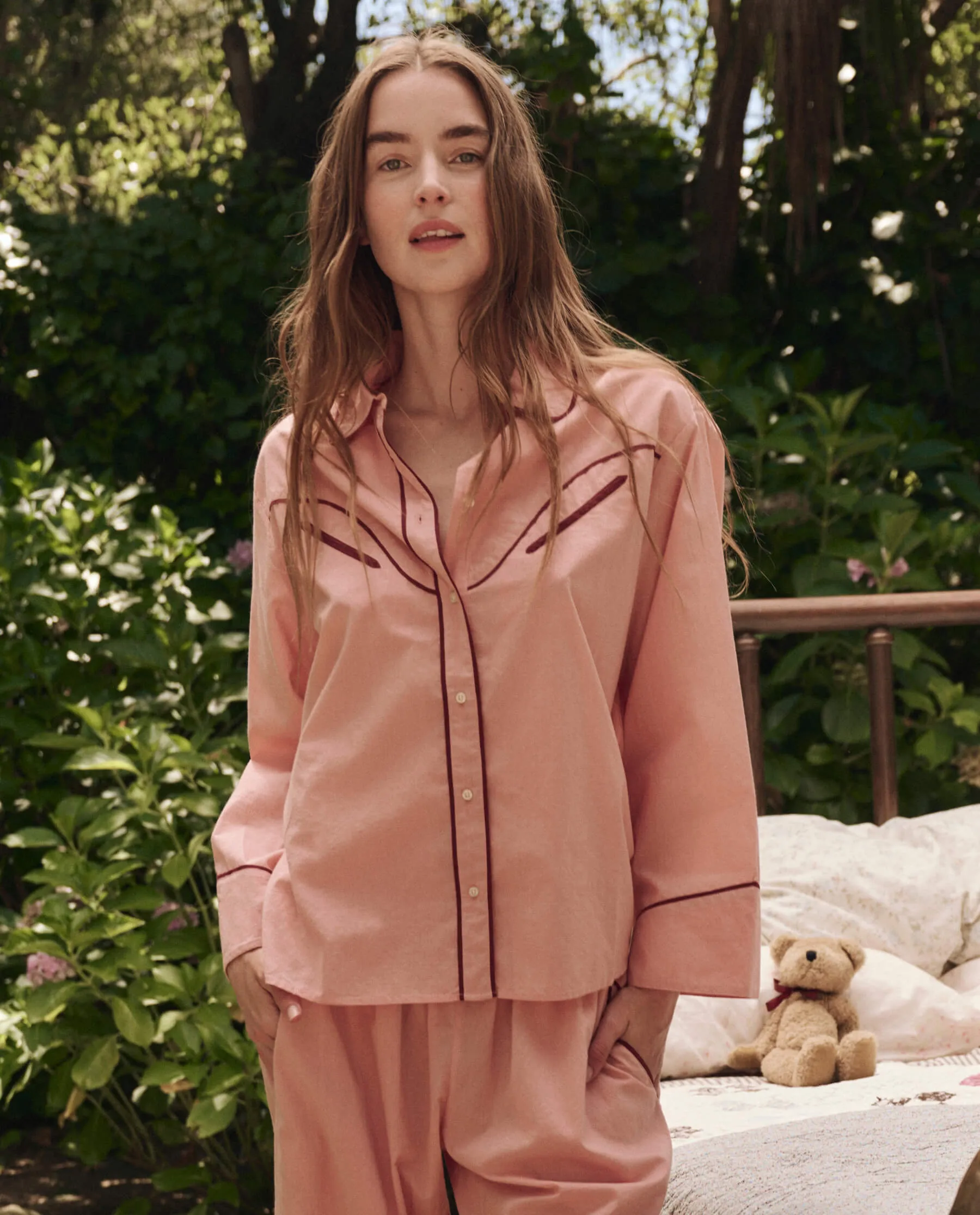 The Western Pajama Shirt. -- Rose Bloom sold by THE GREAT.