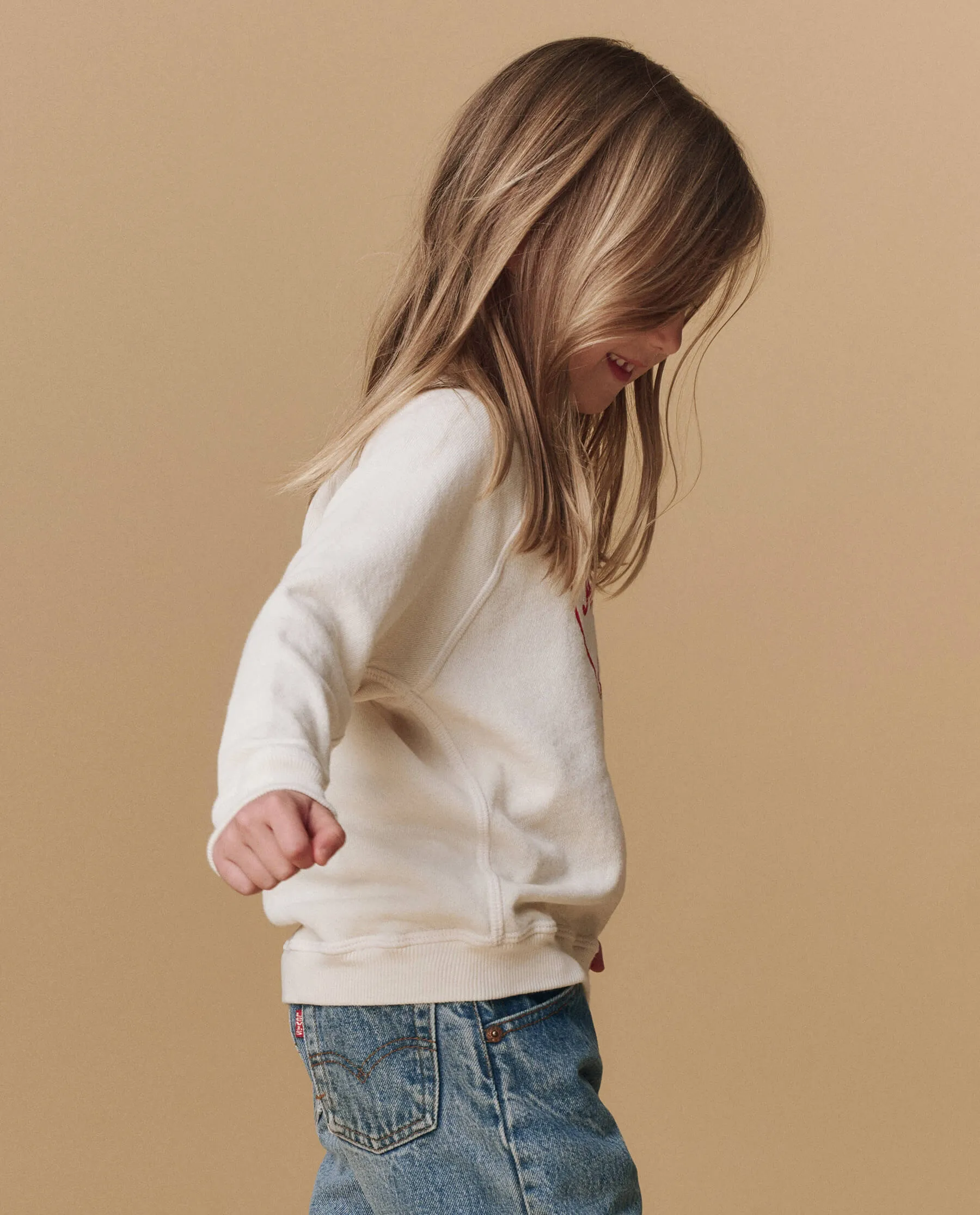 The Little College Sweatshirt. Graphic -- Washed White My Mom Is The Greatest Graphic sold by THE GREAT. product image thumbnail 3