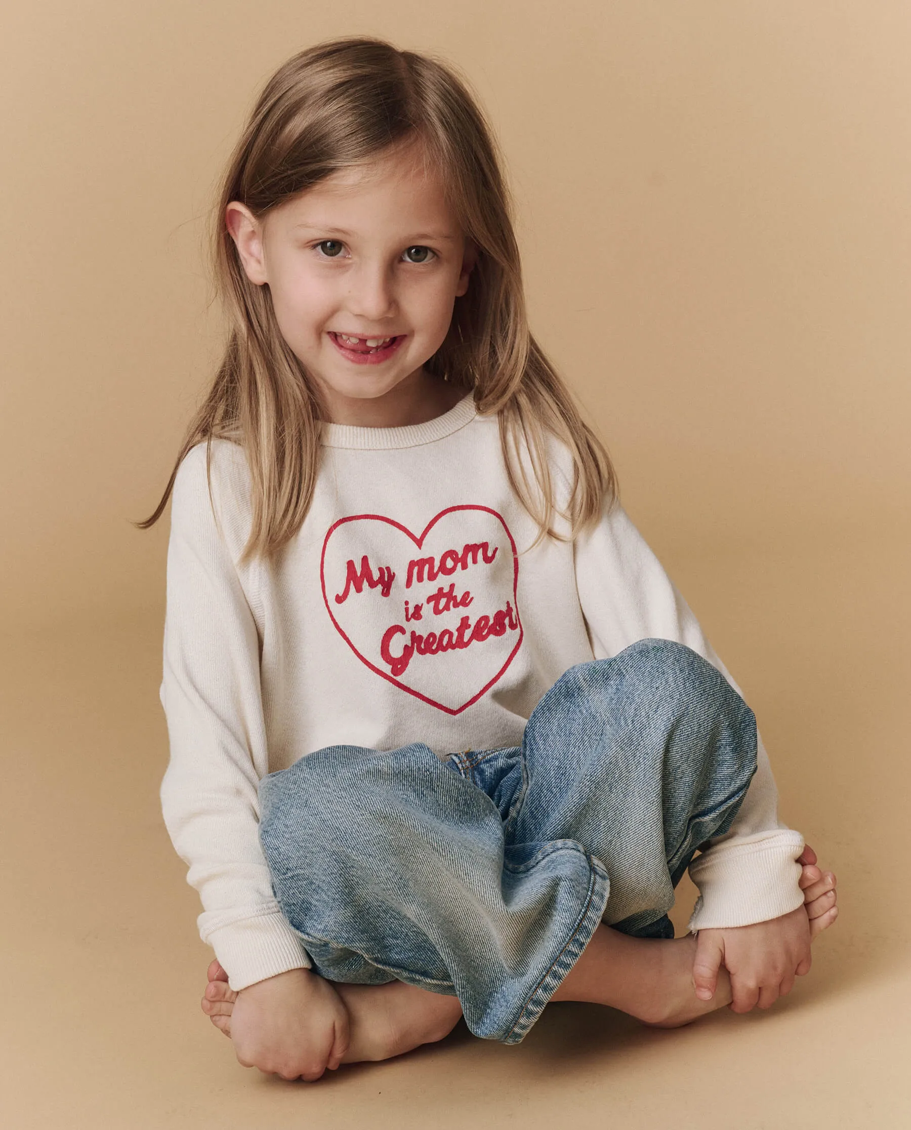 The Little College Sweatshirt. Graphic -- Washed White My Mom Is The Greatest Graphic sold by THE GREAT. product image thumbnail 5