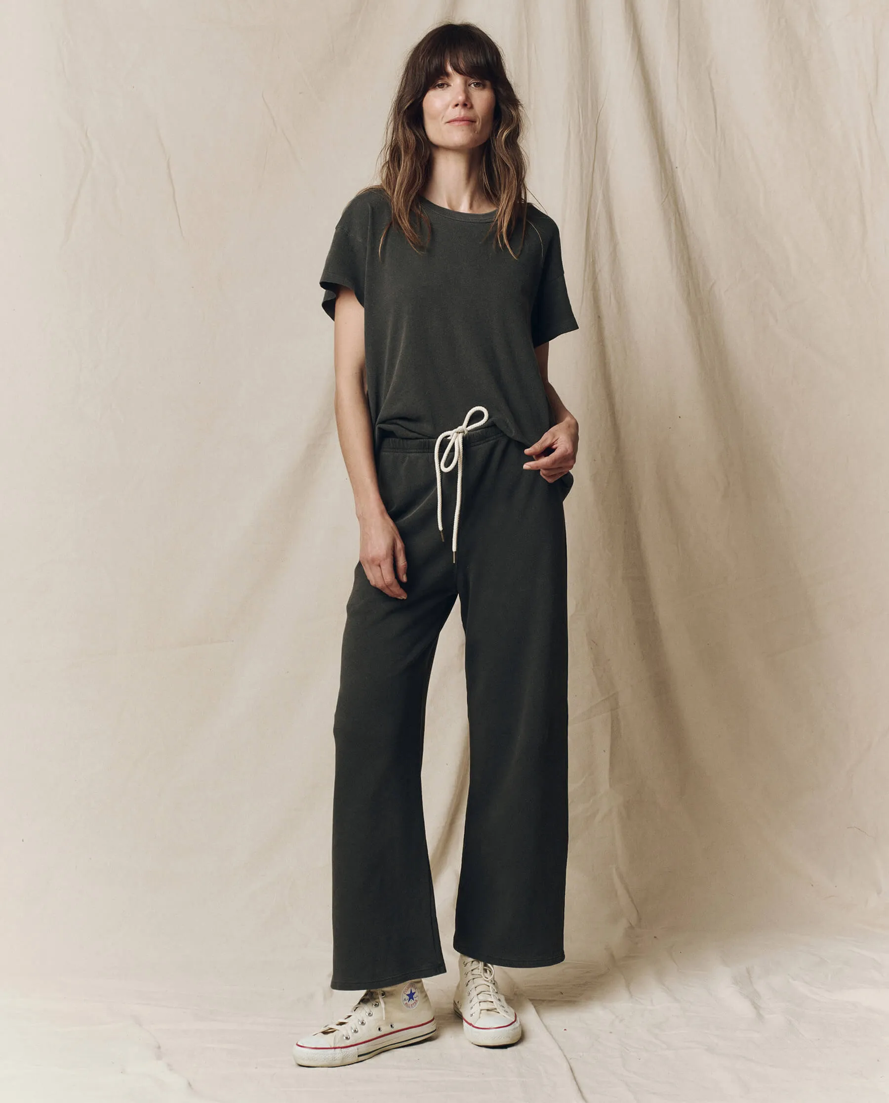 The Lap Sweatpant. Solid -- Washed Black sold by THE GREAT. product image thumbnail 4