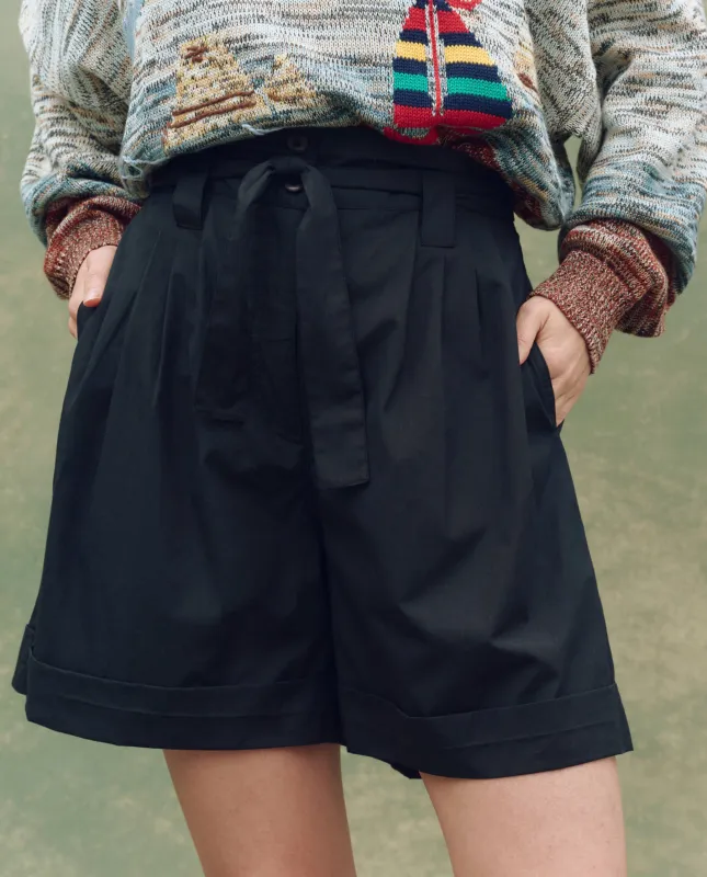 The Pleated Trouser Short. -- Black sold by THE GREAT.