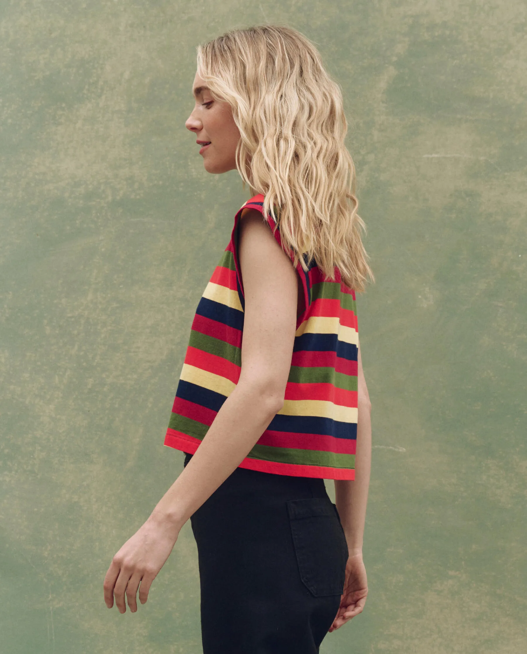 The Square Tee. Novelty -- Playa Stripe sold by THE GREAT. product image thumbnail 3