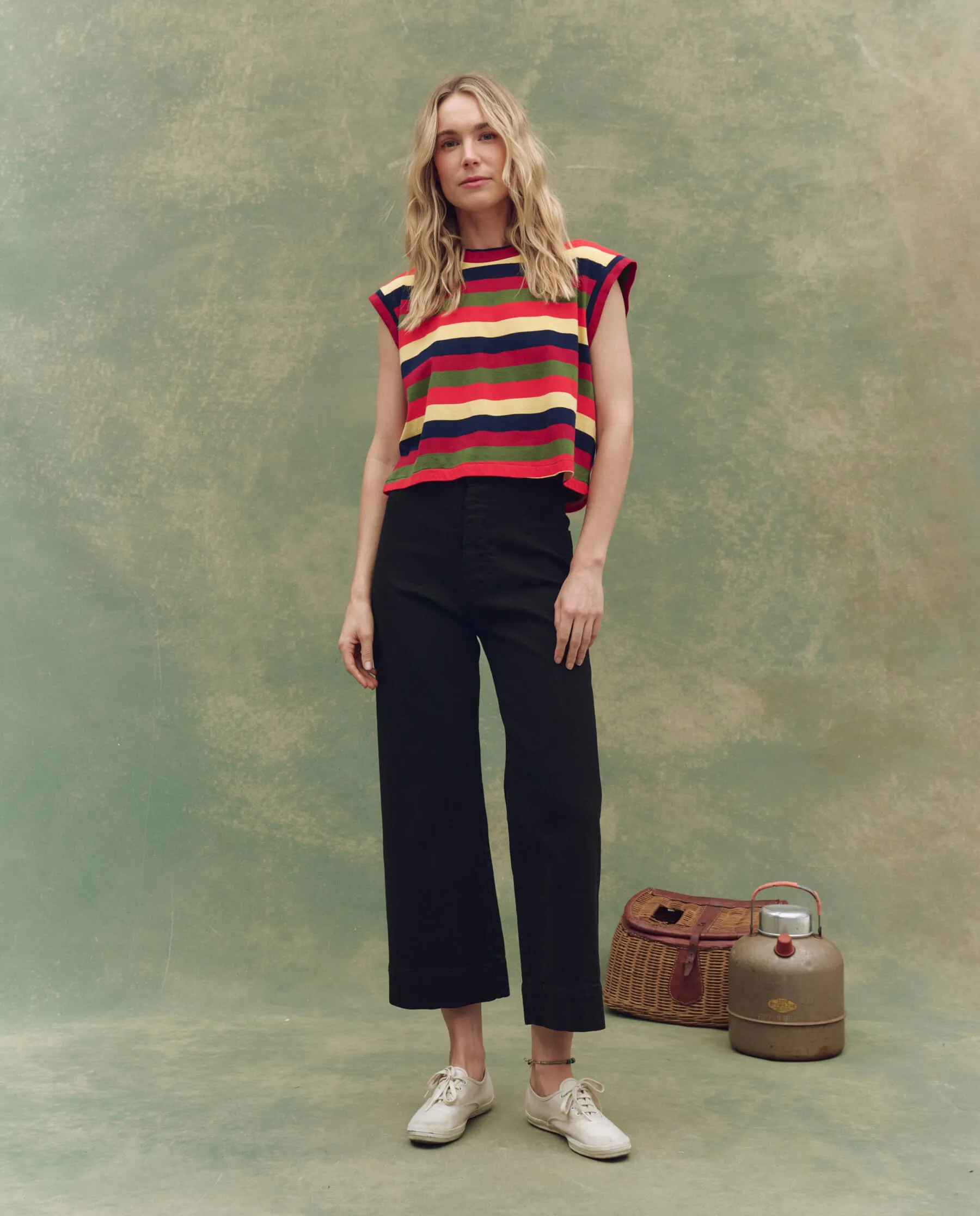 The Square Tee. Novelty -- Playa Stripe sold by THE GREAT. product image thumbnail 4