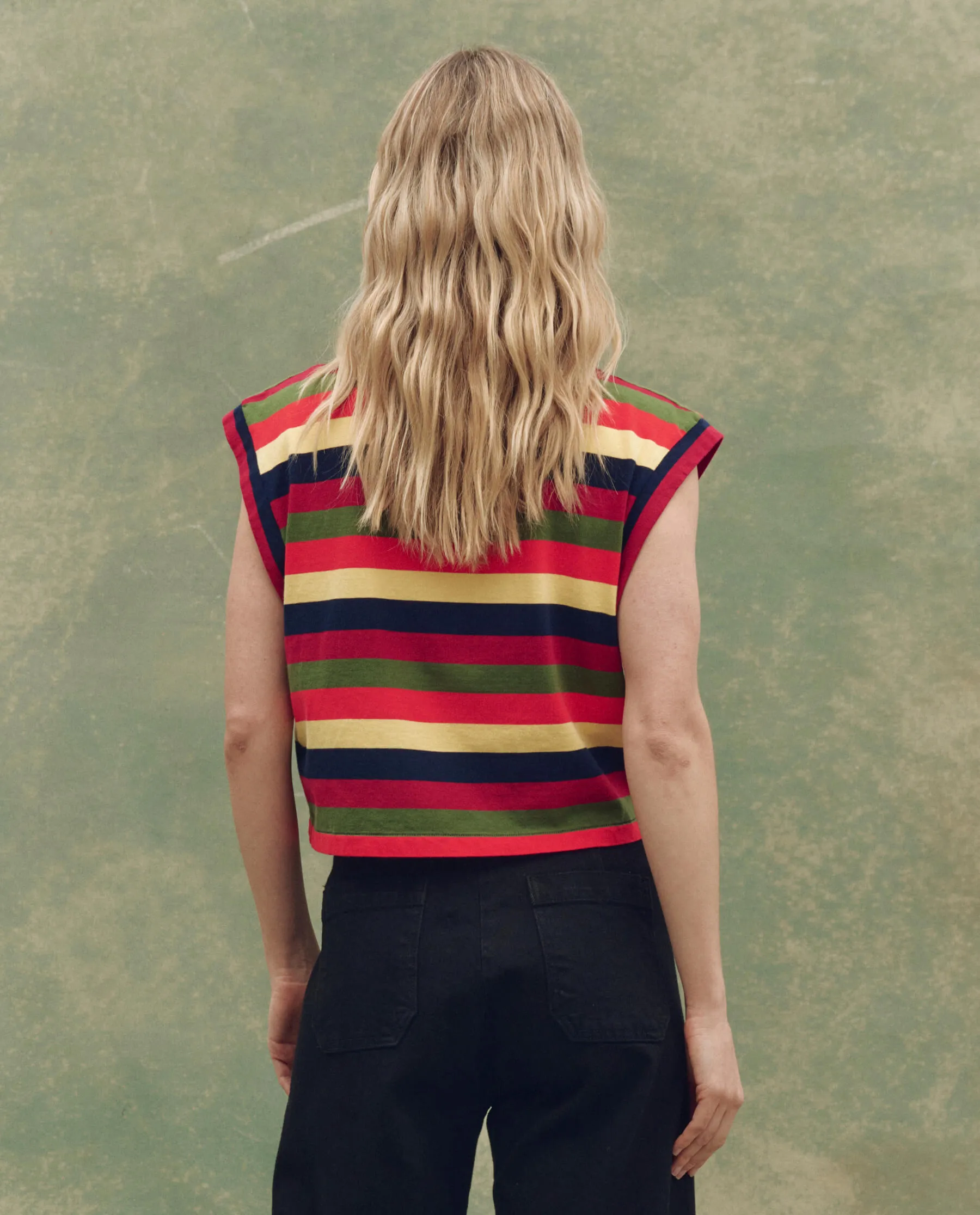 The Square Tee. Novelty -- Playa Stripe sold by THE GREAT. product image thumbnail 2