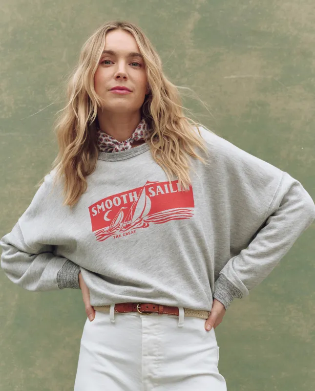 The Teammate Sweatshirt. Graphic -- Soft Heather Grey with Smooth Sailin Graphic sold by THE GREAT.