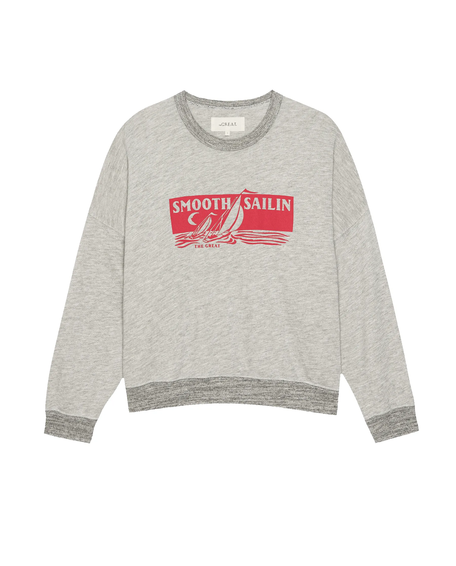 The Teammate Sweatshirt. Graphic -- Soft Heather Grey with Smooth Sailin Graphic sold by THE GREAT. product image thumbnail 5