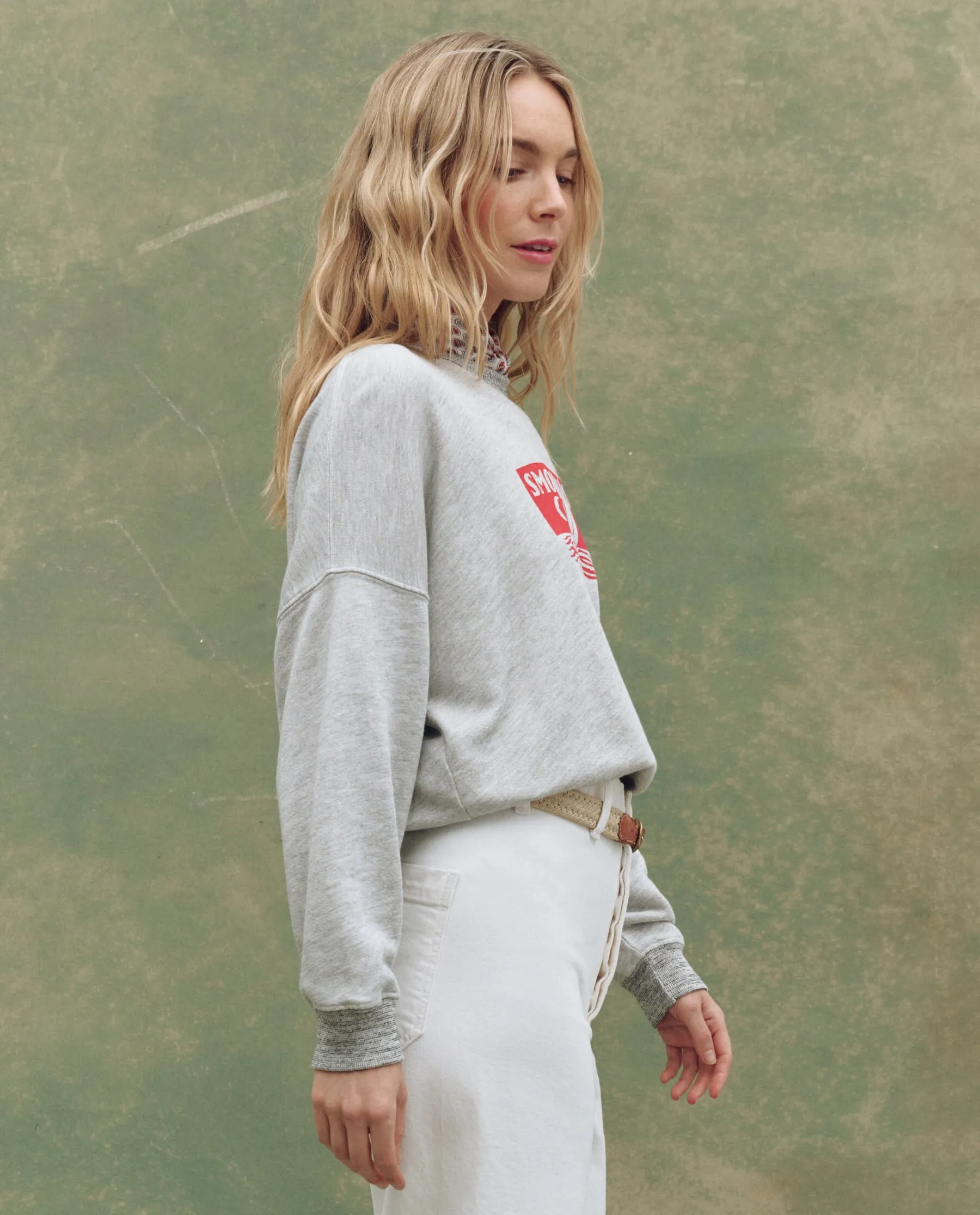 The Teammate Sweatshirt. Graphic -- Soft Heather Grey with Smooth Sailin Graphic sold by THE GREAT. product image thumbnail 3