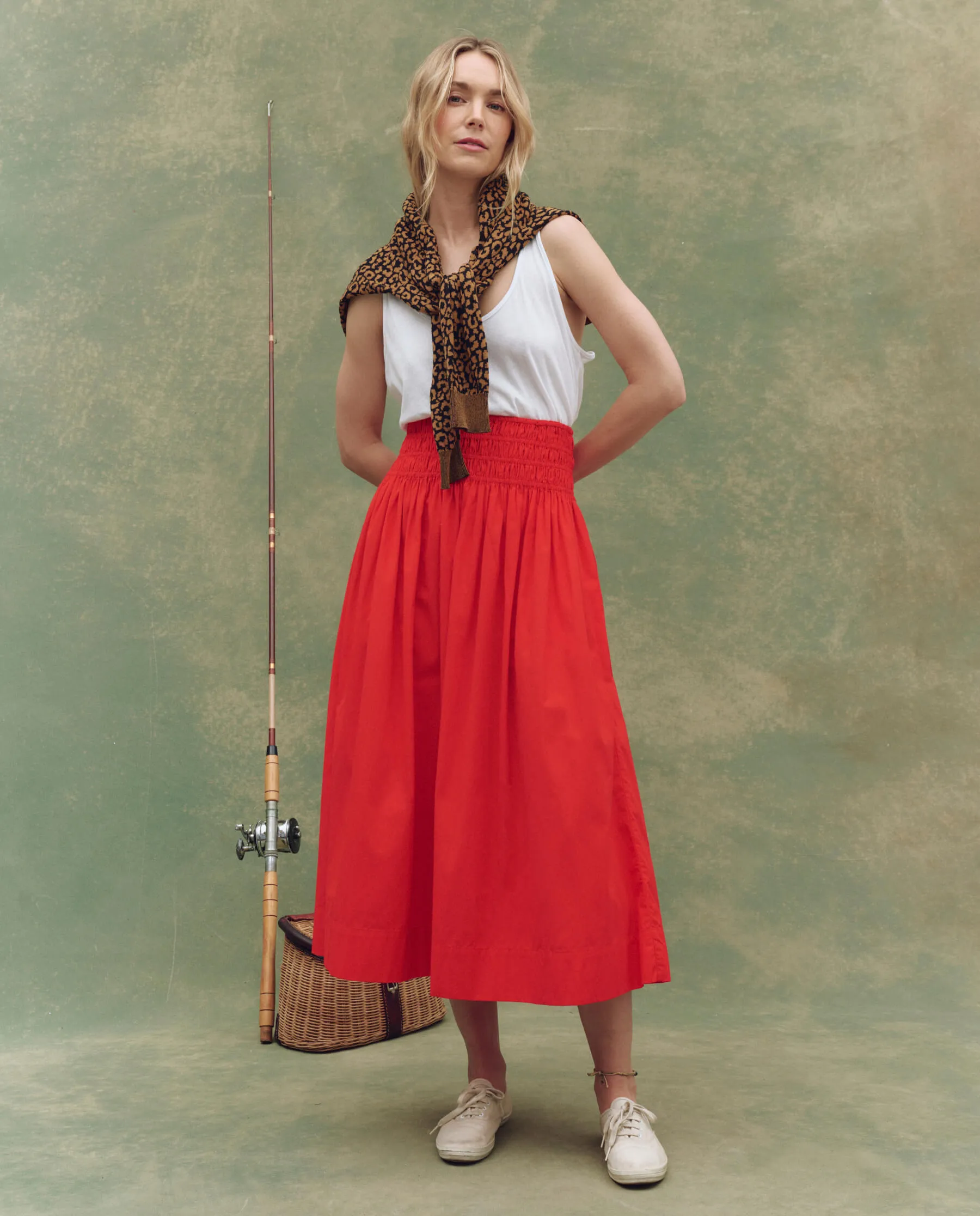 The Viola Skirt. -- Hot Red sold by THE GREAT. product image thumbnail 4