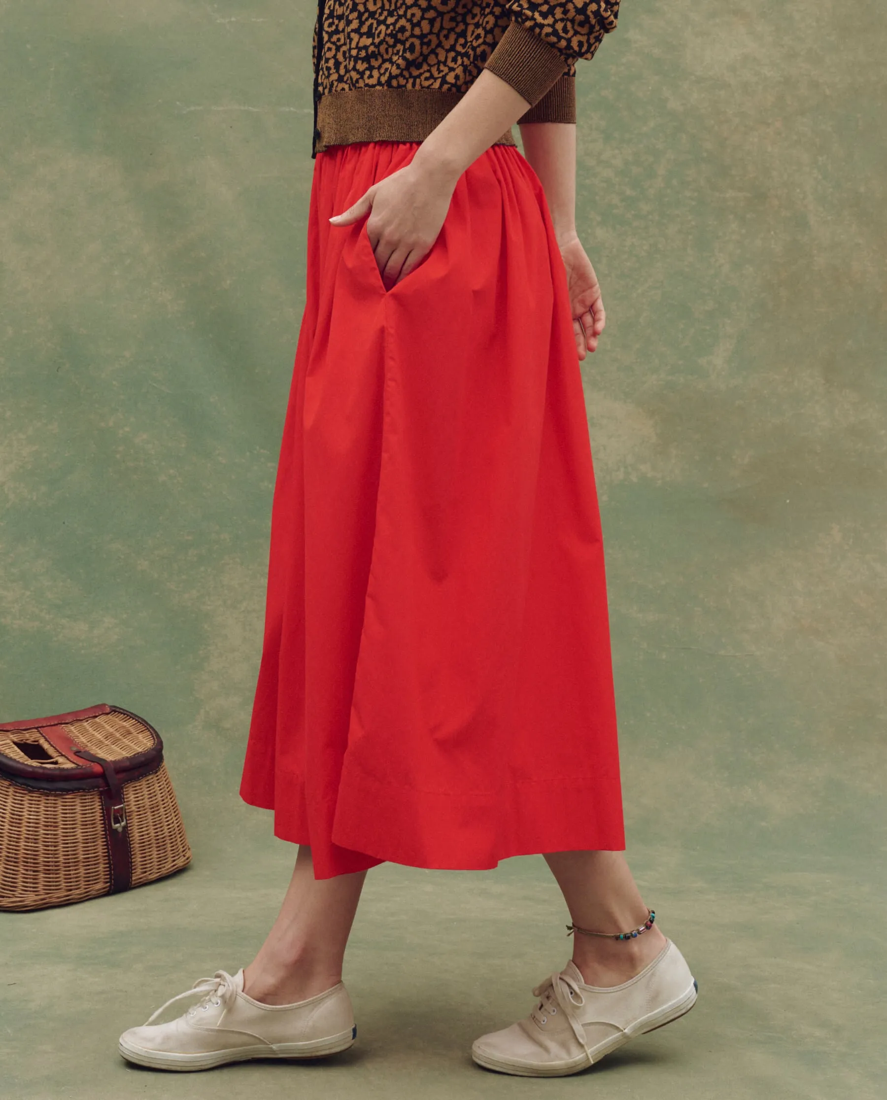 The Viola Skirt. -- Hot Red sold by THE GREAT. product image thumbnail 3