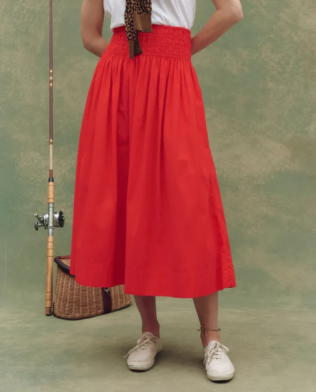 The Viola Skirt. -- Hot Red sold by THE GREAT.