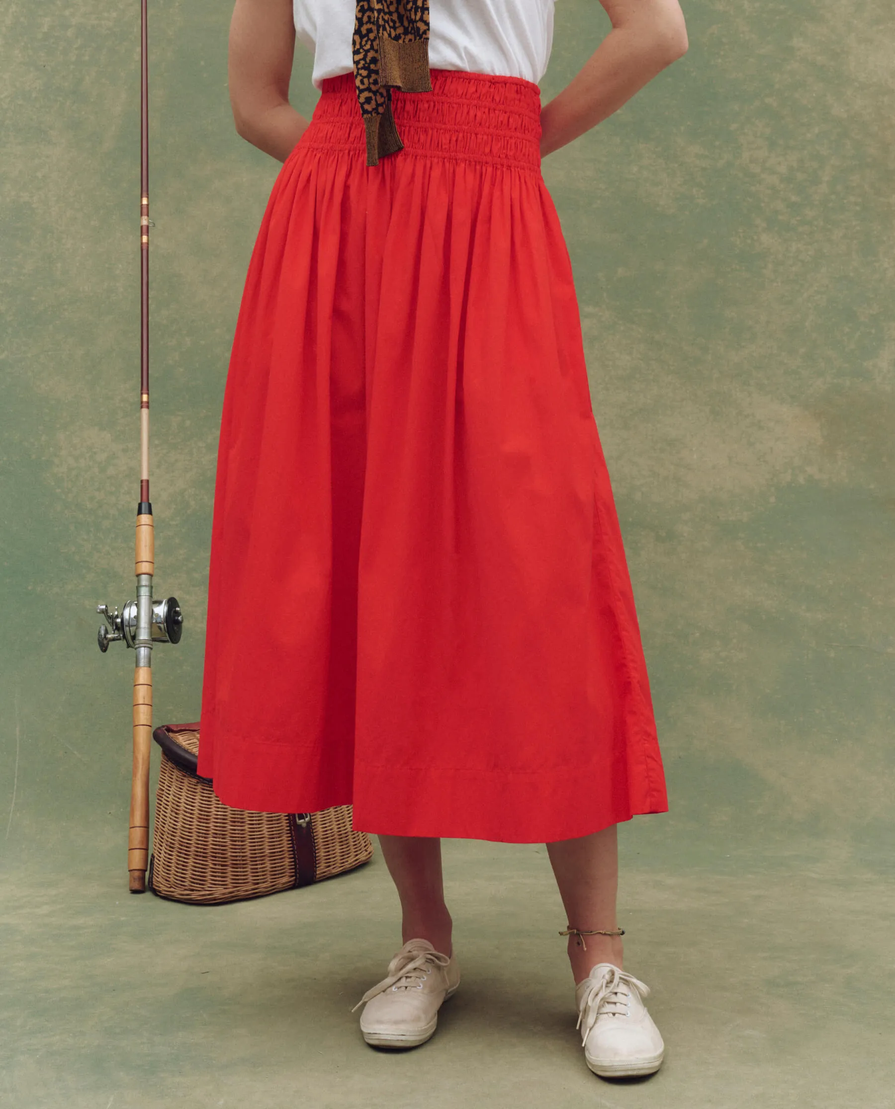 The Viola Skirt. -- Hot Red sold by THE GREAT.