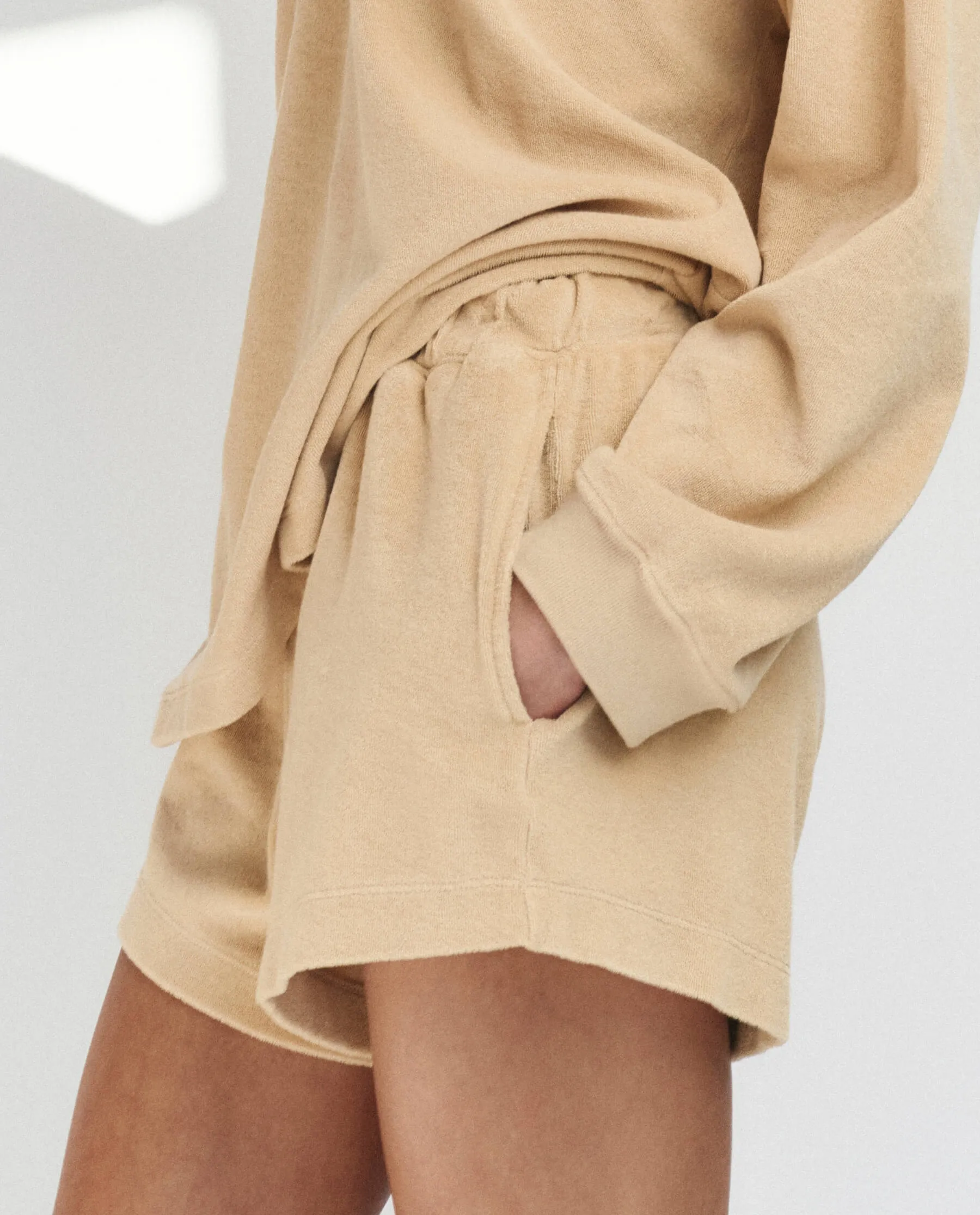 The Micro Terry Swing Short. -- Chamois sold by THE GREAT.