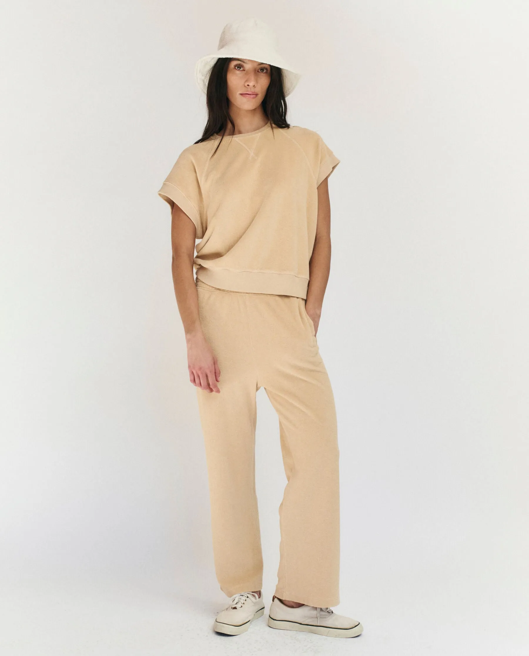 The Micro Terry Victory Sweatpant. -- Chamois sold by THE GREAT. product image thumbnail 4