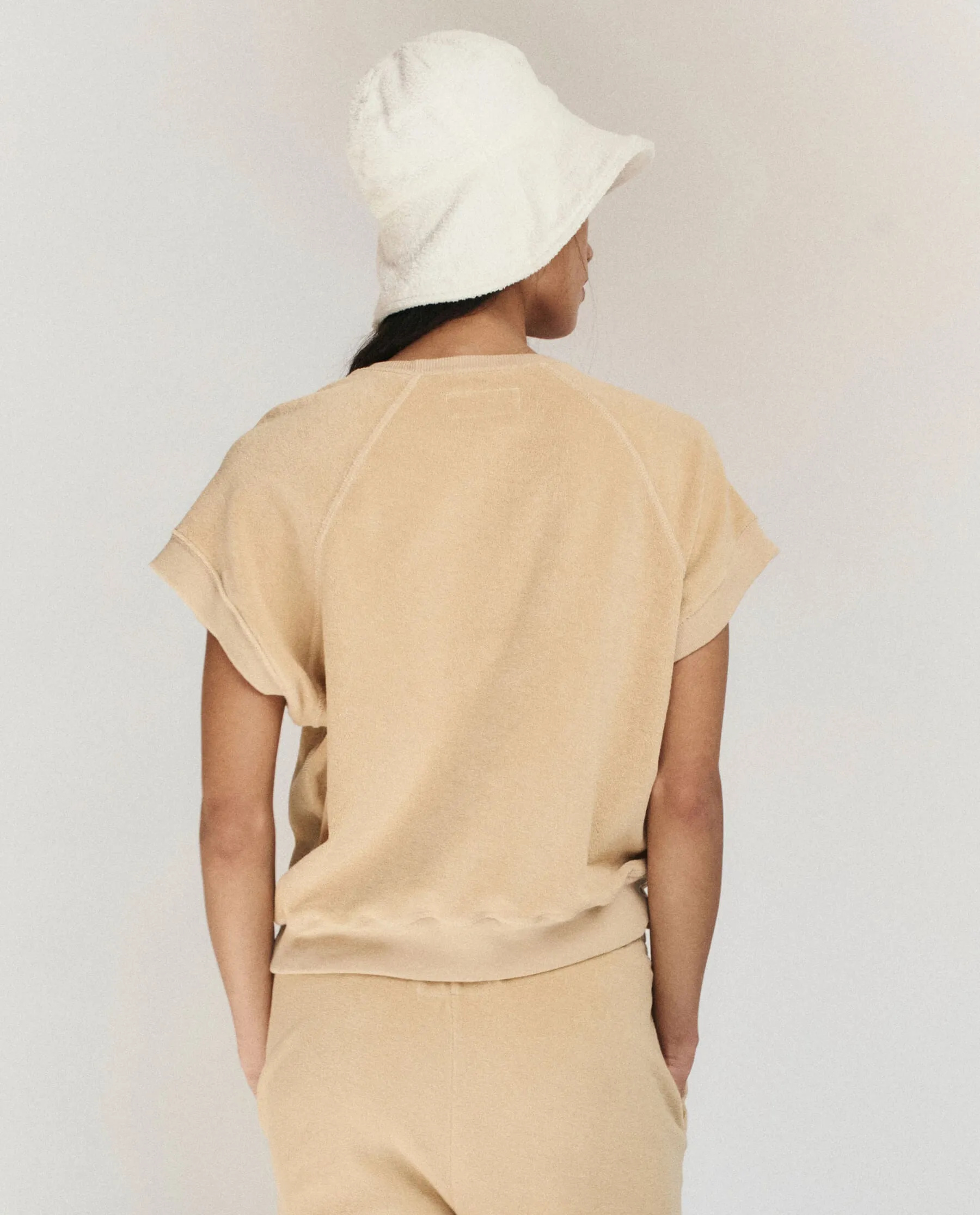 The Micro Terry Wedge Sweatshirt. -- Chamois sold by THE GREAT. product image thumbnail 2