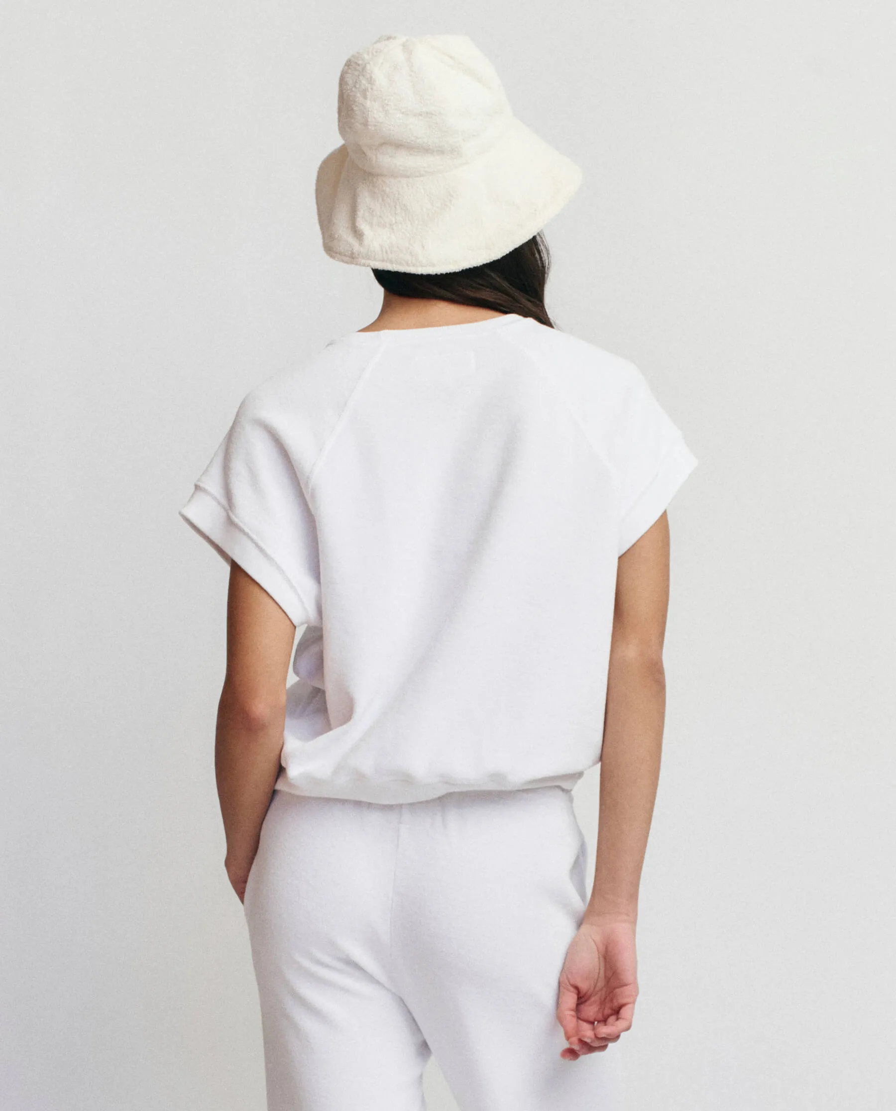 The Micro Terry Wedge Sweatshirt. -- True White sold by THE GREAT. product image thumbnail 2