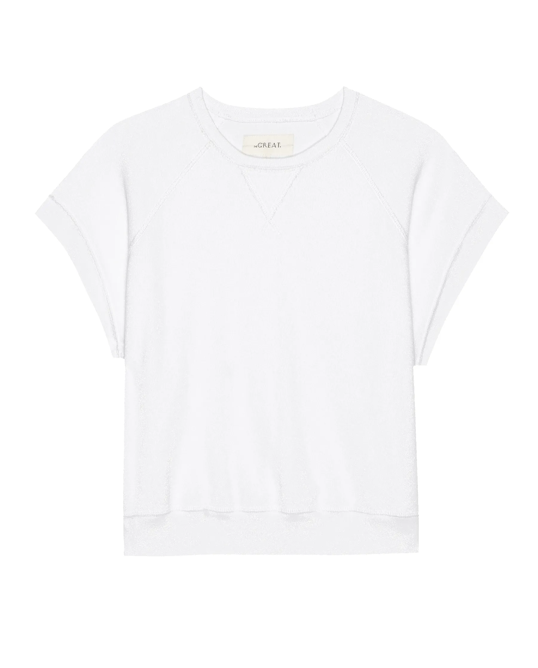 The Micro Terry Wedge Sweatshirt. -- True White sold by THE GREAT. product image thumbnail 4