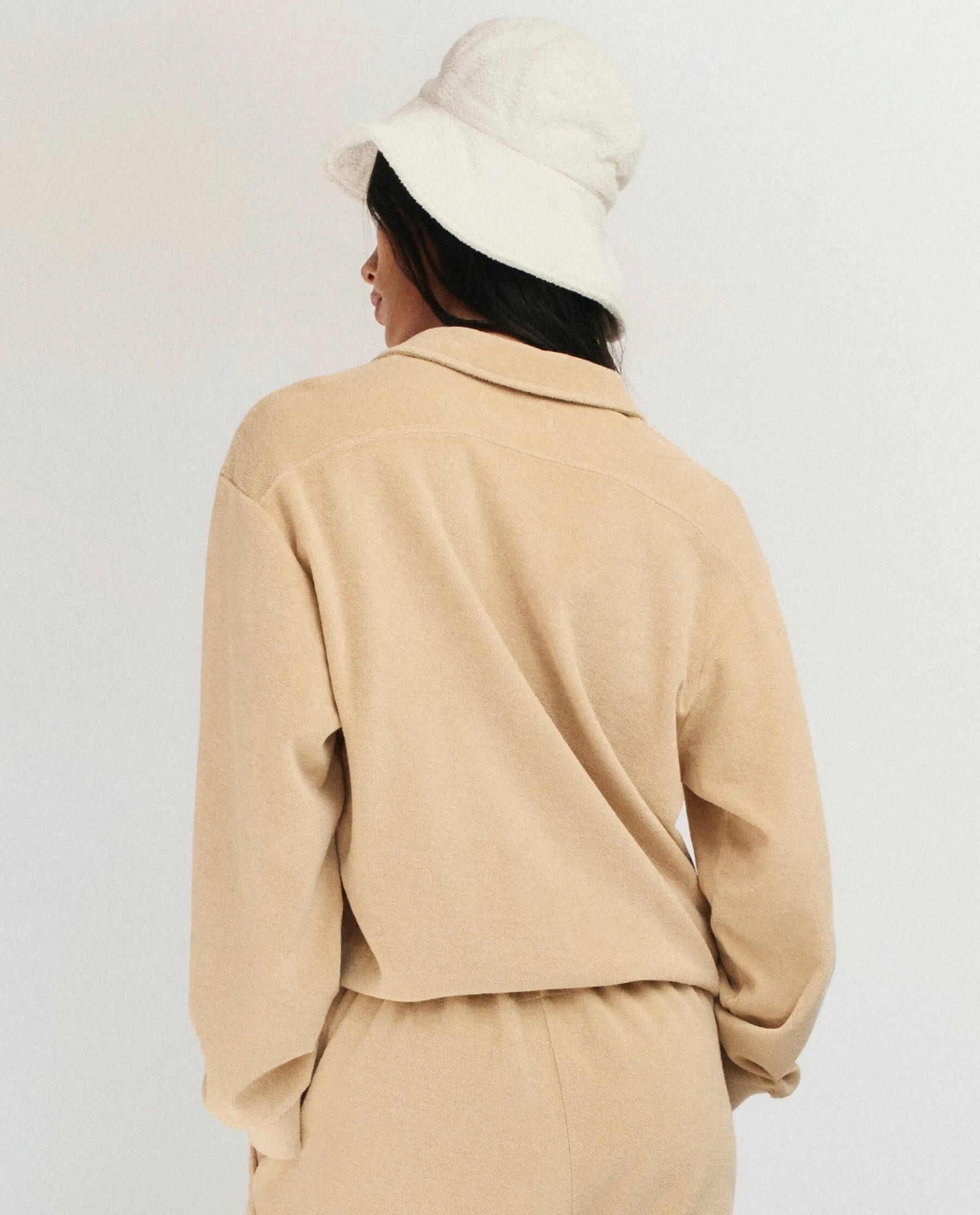 The Micro Terry Lace Up Tunic. -- Chamois sold by THE GREAT. product image thumbnail 2