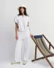 The Micro Terry Victory Sweatpant. -- True White sold by THE GREAT.