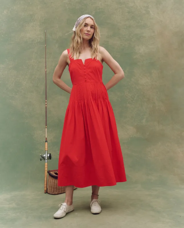 The Day Break Dress. -- Hot Red sold by THE GREAT.