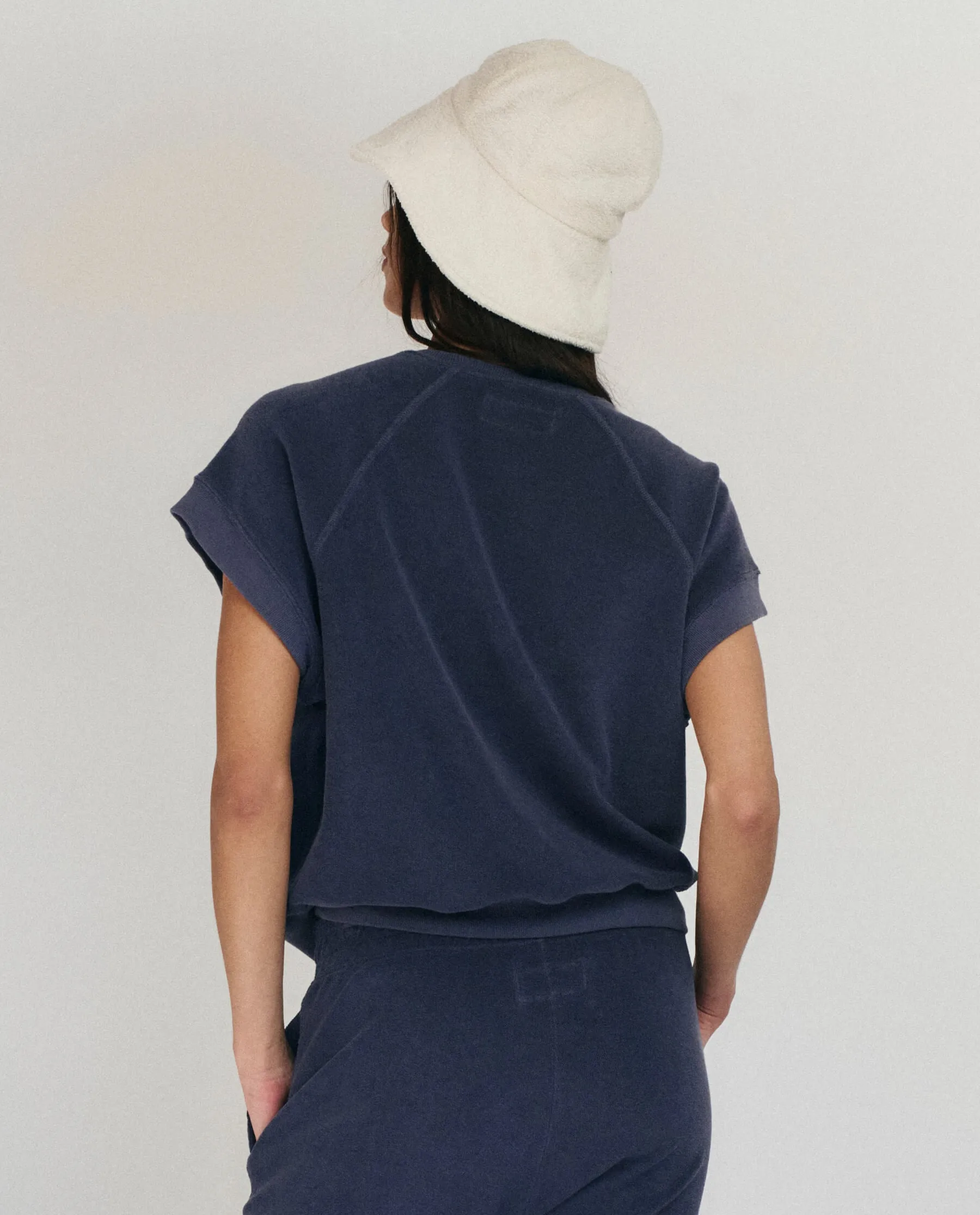 The Micro Terry Wedge Sweatshirt. -- Vintage Blue sold by THE GREAT. product image thumbnail 2