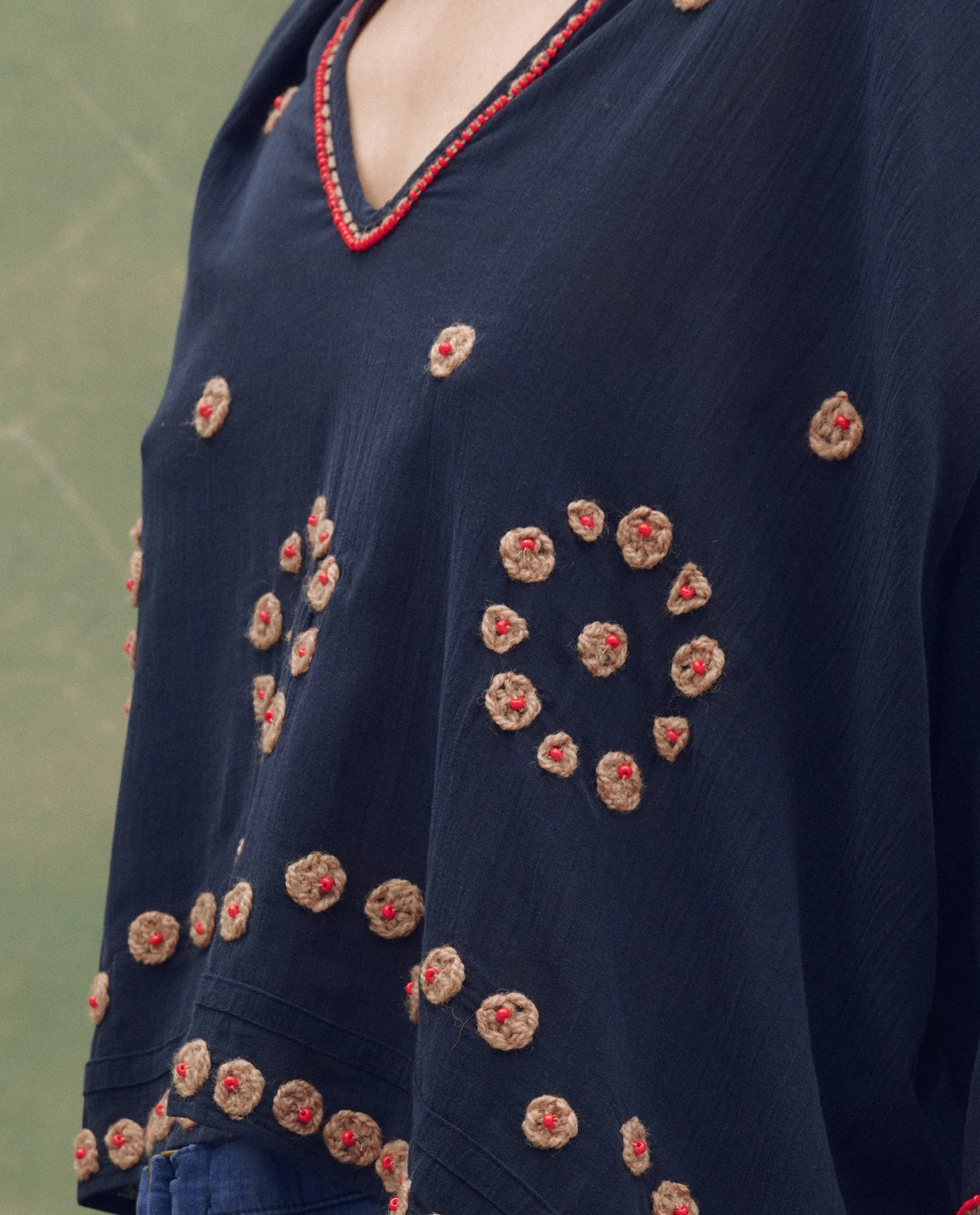 The Beaded Vintage Sailor Top. -- Navy sold by THE GREAT. product image thumbnail 3