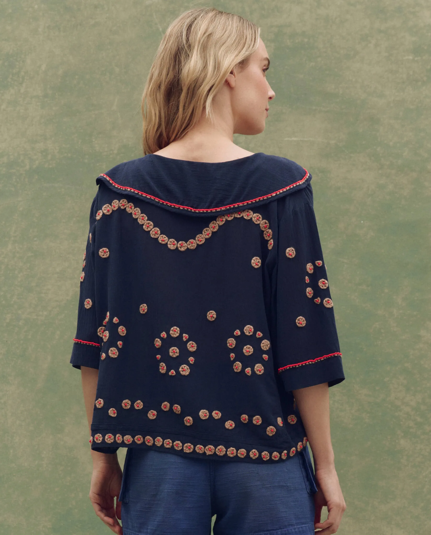 The Beaded Vintage Sailor Top. -- Navy sold by THE GREAT. product image thumbnail 2