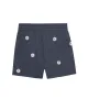 The Victory Short. Embroidered -- Heathered Vintage Blue with Floating Daisy Embroidery sold by THE GREAT.