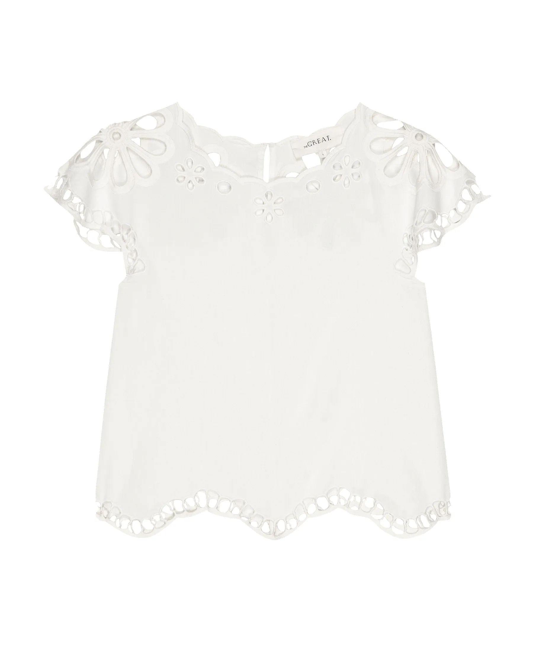 The Super Bloom Eyelet Top. -- White sold by THE GREAT. product image thumbnail 5