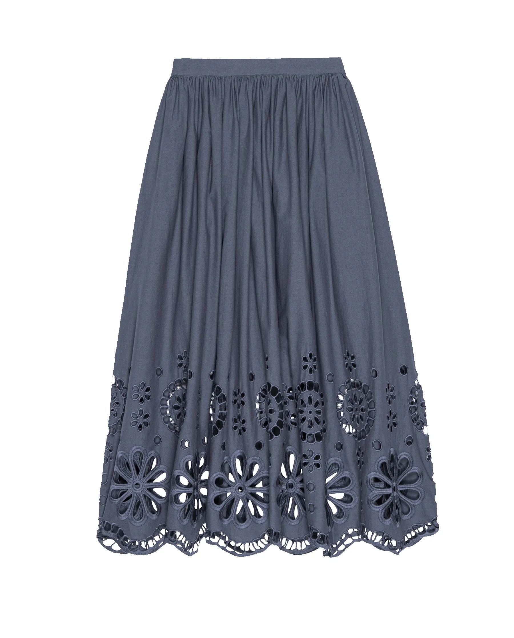 The Super Bloom Eyelet Skirt. -- Vintage Blue sold by THE GREAT. product image thumbnail 5