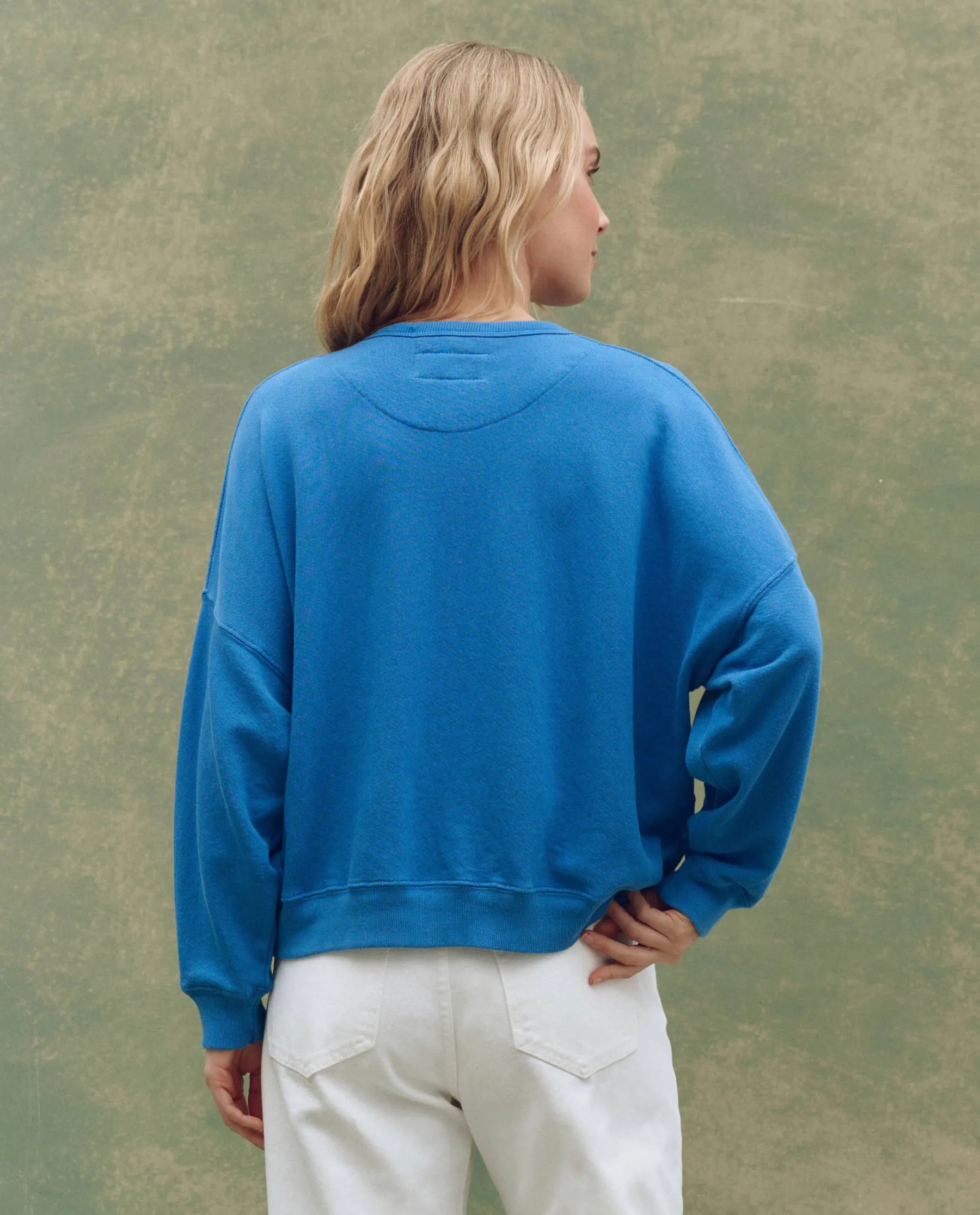 The Teammate Sweatshirt. Graphic -- Pool Blue with Smooth Sailin Graphic sold by THE GREAT. product image thumbnail 2