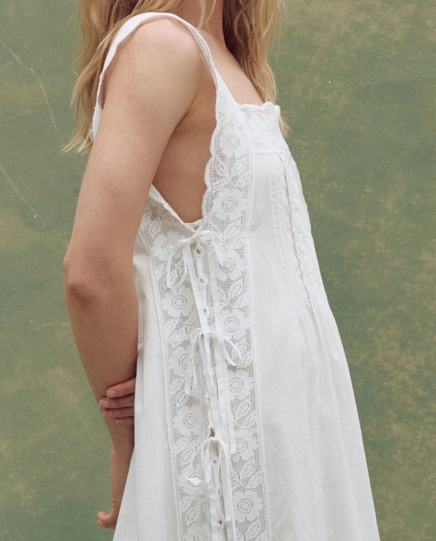 The Attic Lace Dress. -- White sold by THE GREAT. product image thumbnail 3