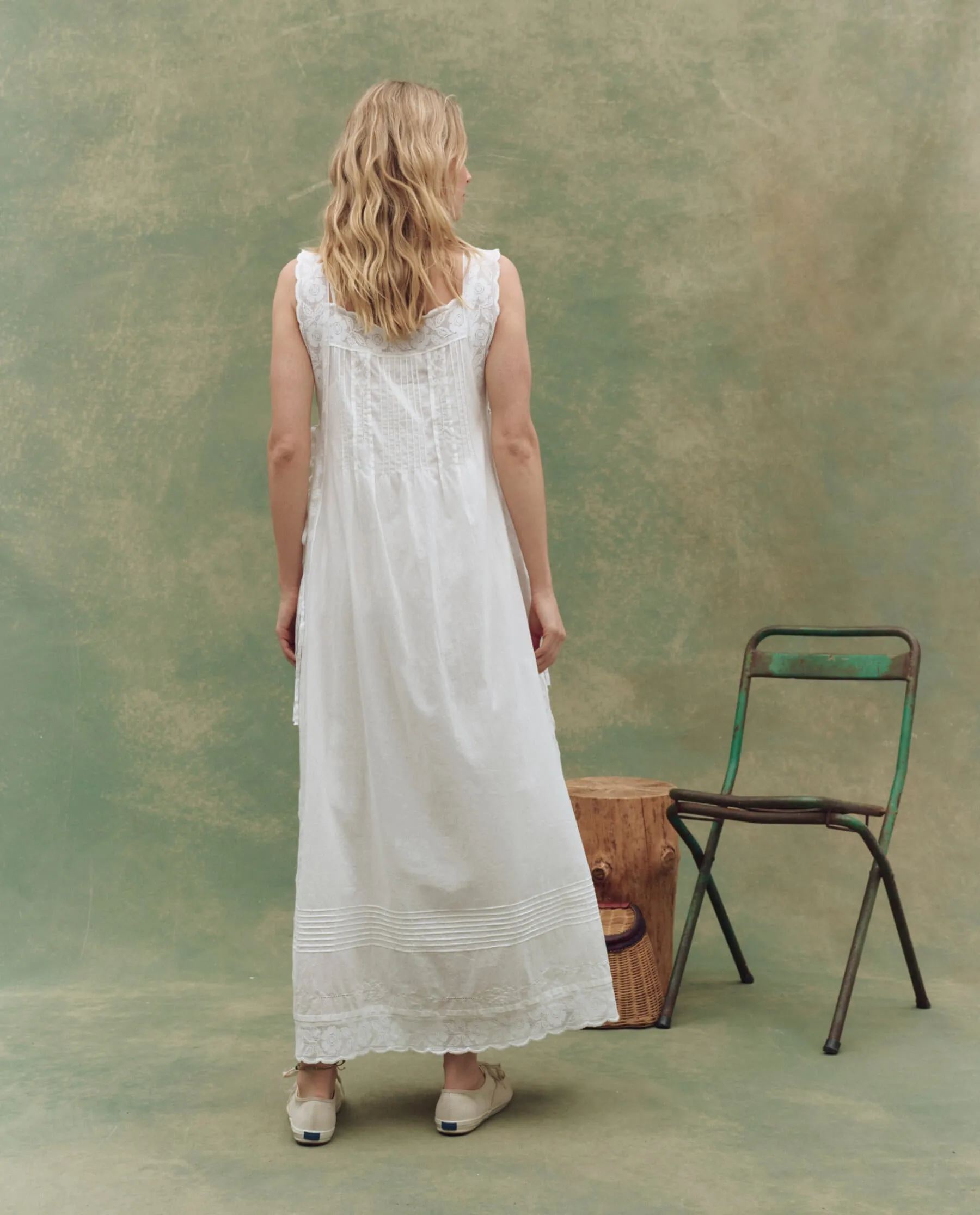 The Attic Lace Dress. -- White sold by THE GREAT. product image thumbnail 4