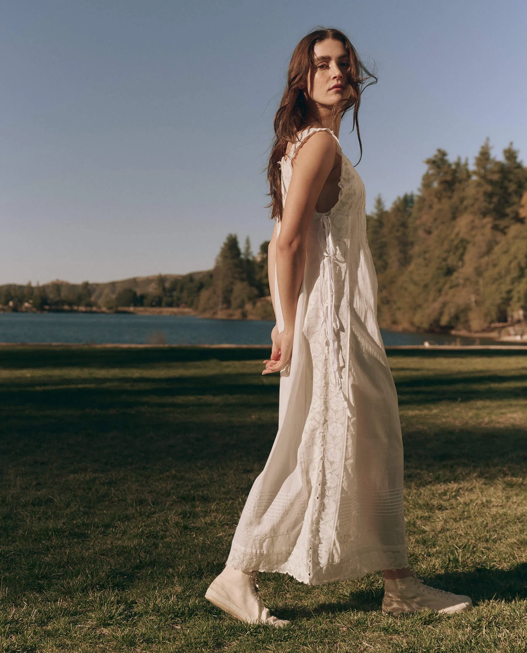 The Attic Lace Dress. -- White sold by THE GREAT. product image thumbnail 2