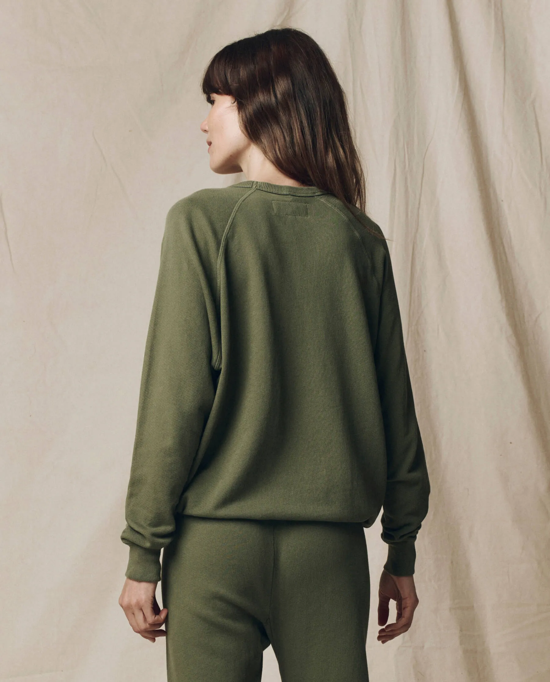 The College Sweatshirt. Solid -- Heritage Army sold by THE GREAT. product image thumbnail 2